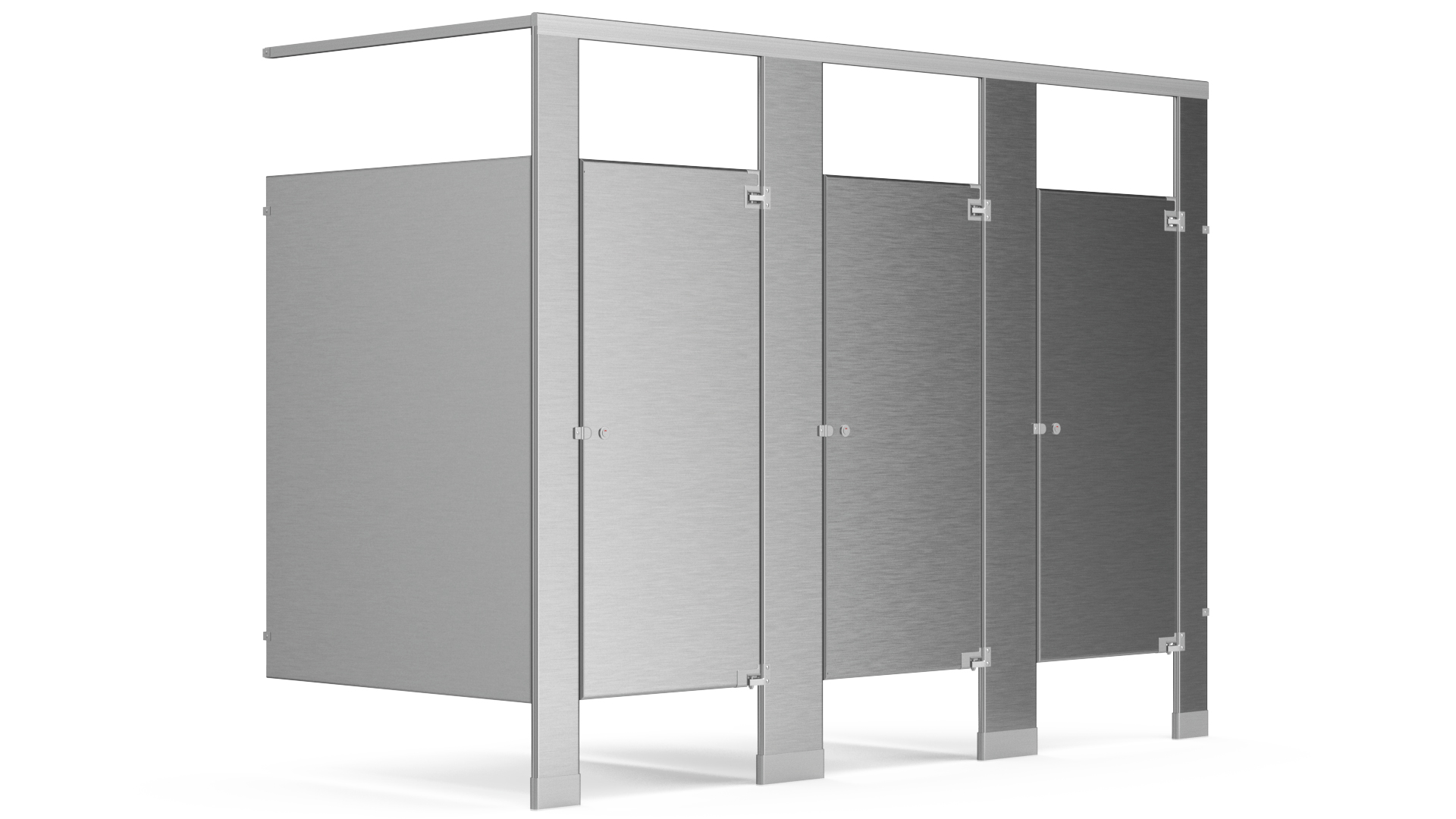 3D Bathroom Partitions Metallic model