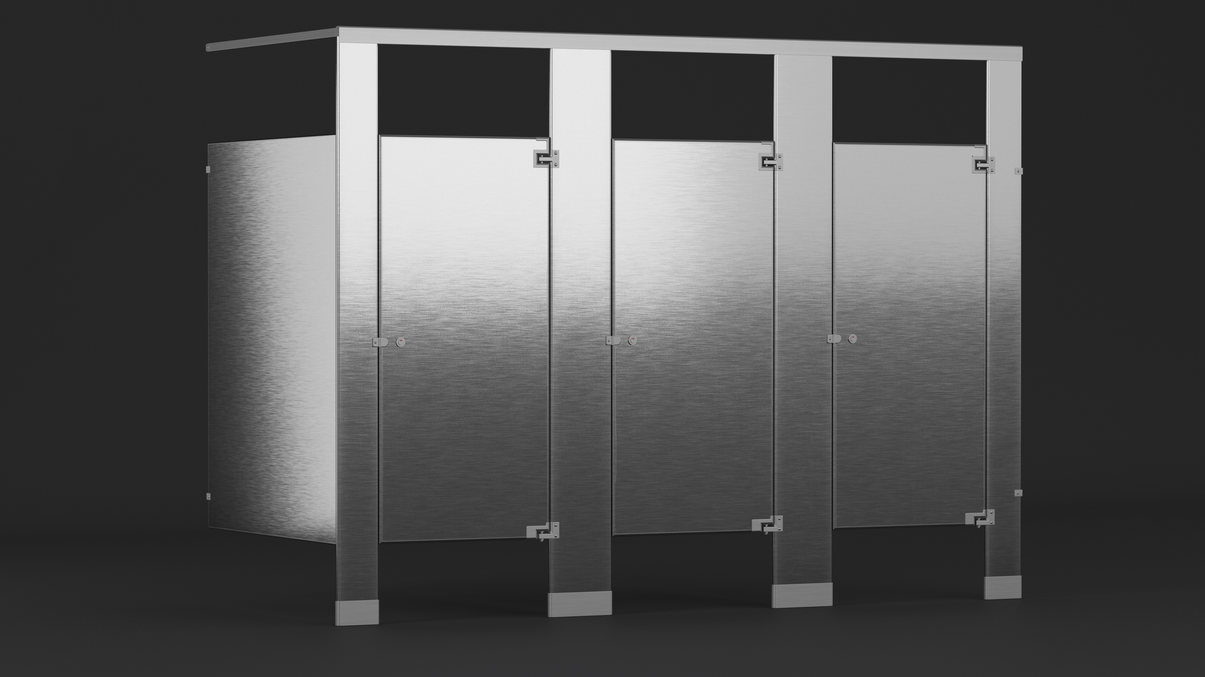 3D Bathroom Partitions Metallic model