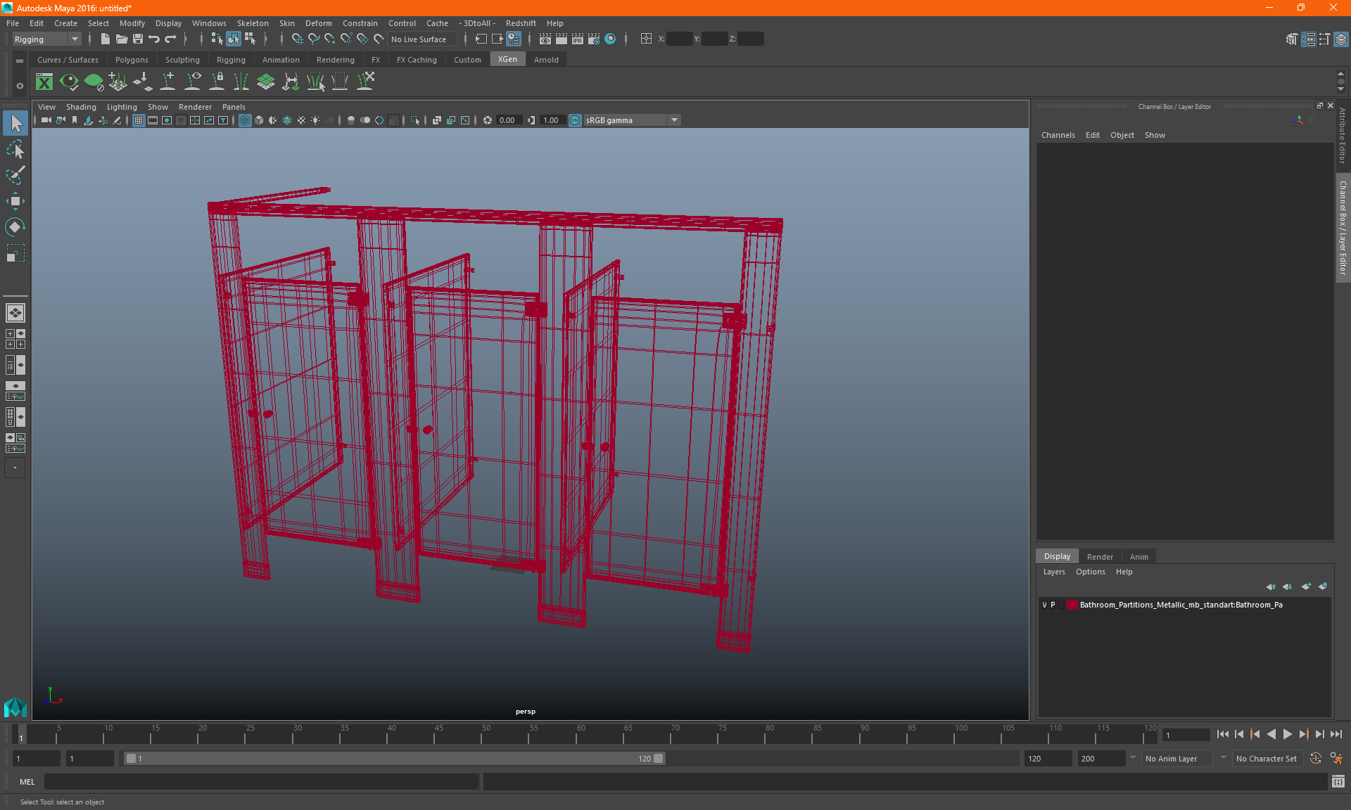 3D Bathroom Partitions Metallic model