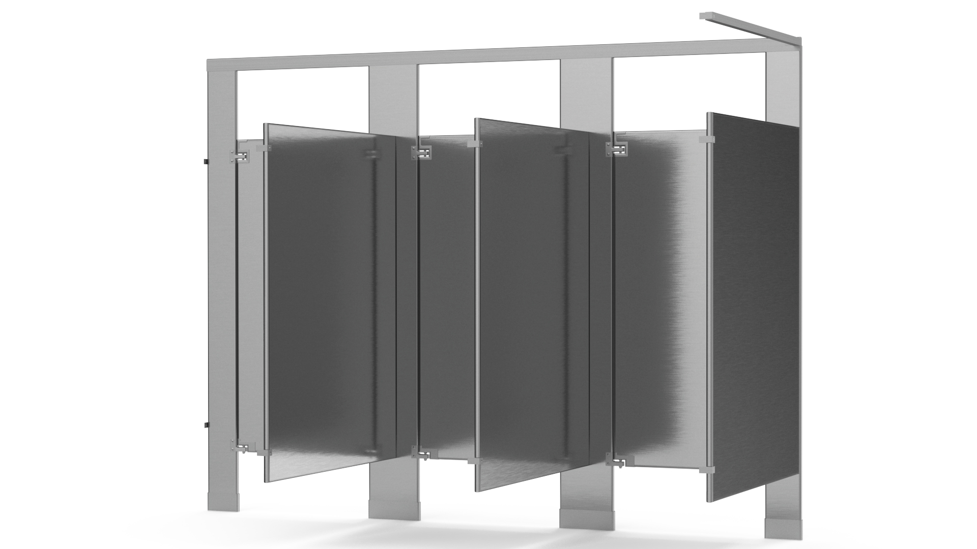 3D Bathroom Partitions Metallic model