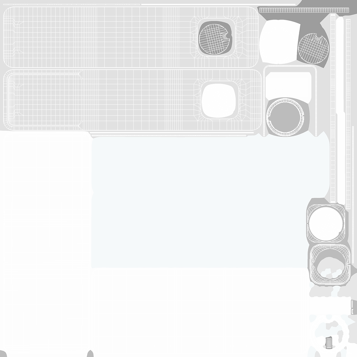 Empty Rectangular White Aquarium 3D