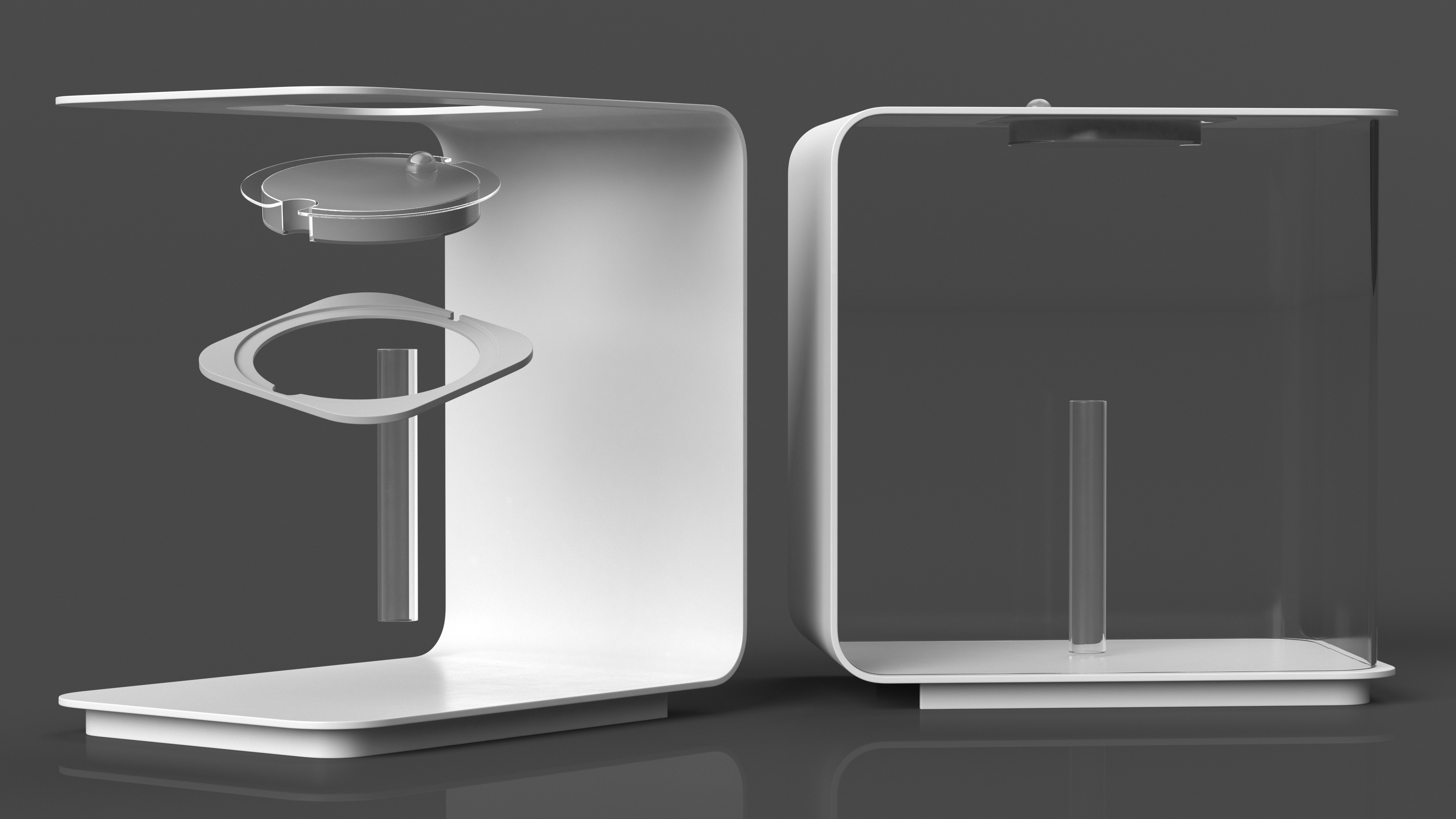 Empty Rectangular White Aquarium 3D