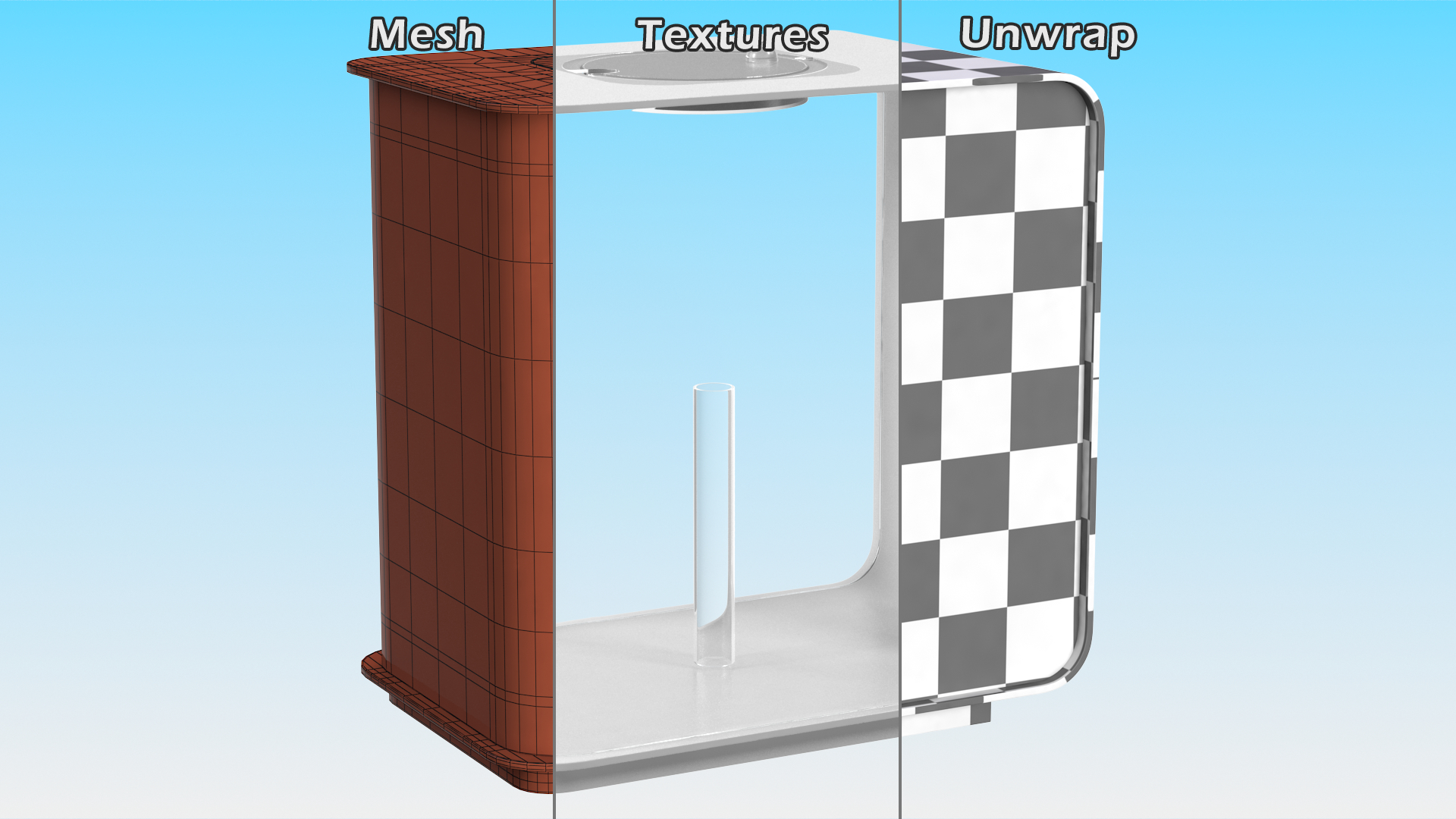 Empty Rectangular White Aquarium 3D
