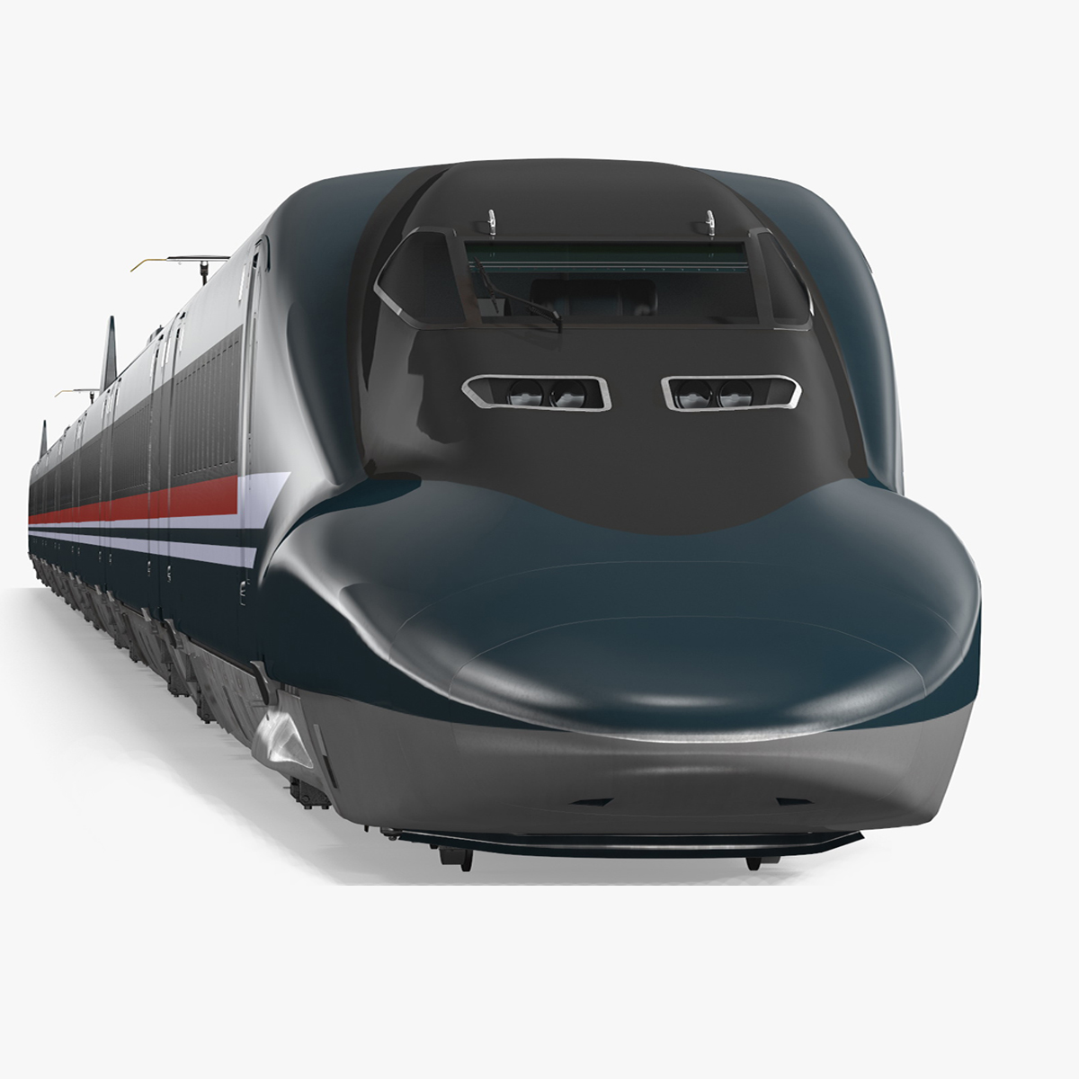 High Speed Bullet Train Rigged for Cinema 4D 3D model