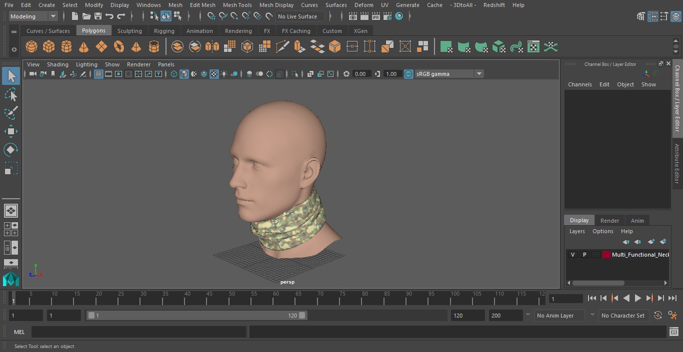 Multi Functional Neck Gaiter Camouflage 3D model