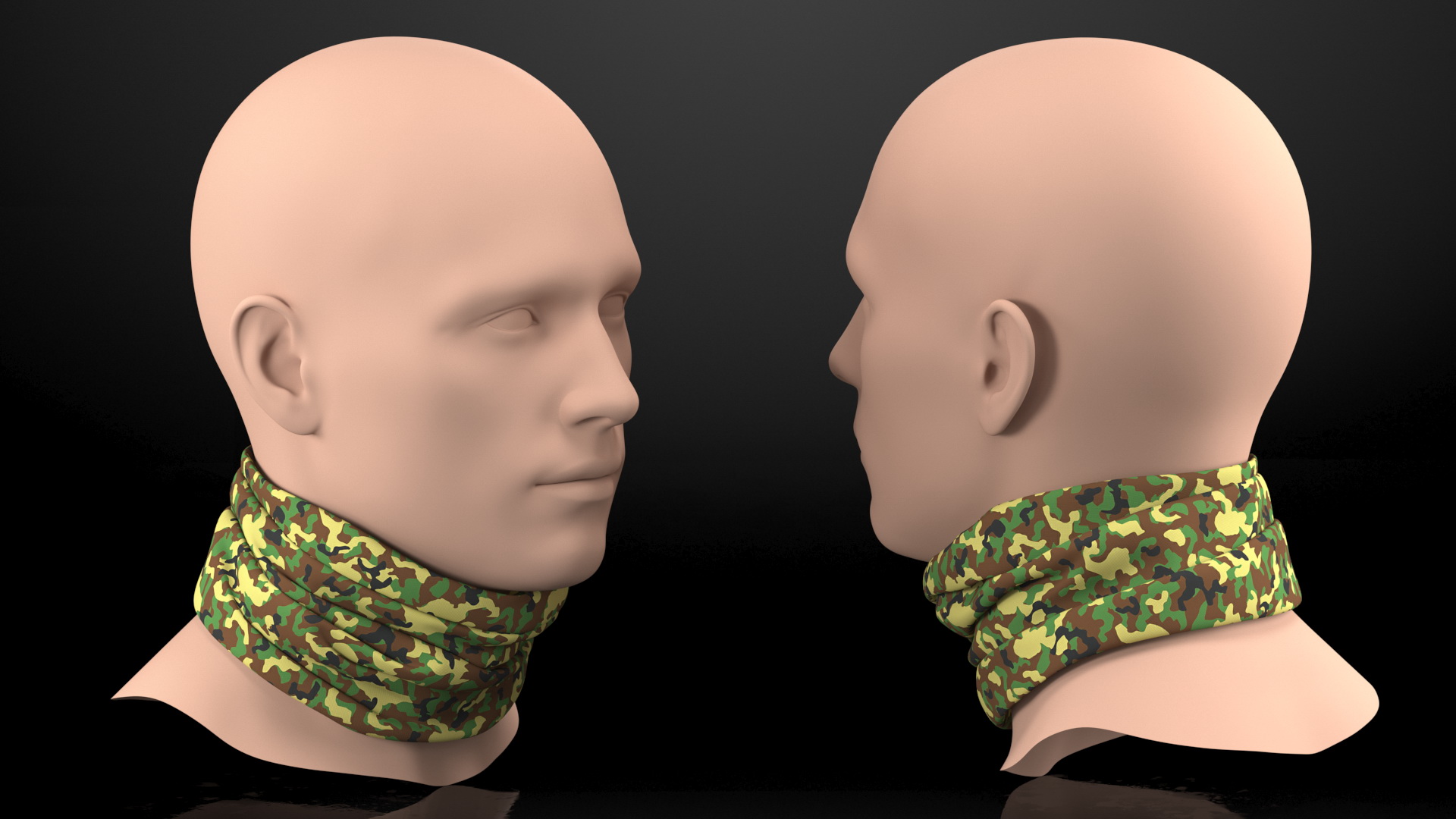 Multi Functional Neck Gaiter Camouflage 3D model