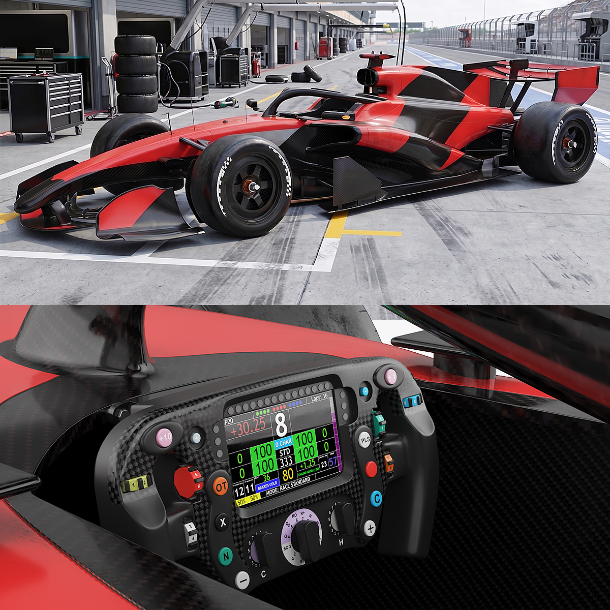 Modern Formula Racing Car Rigged