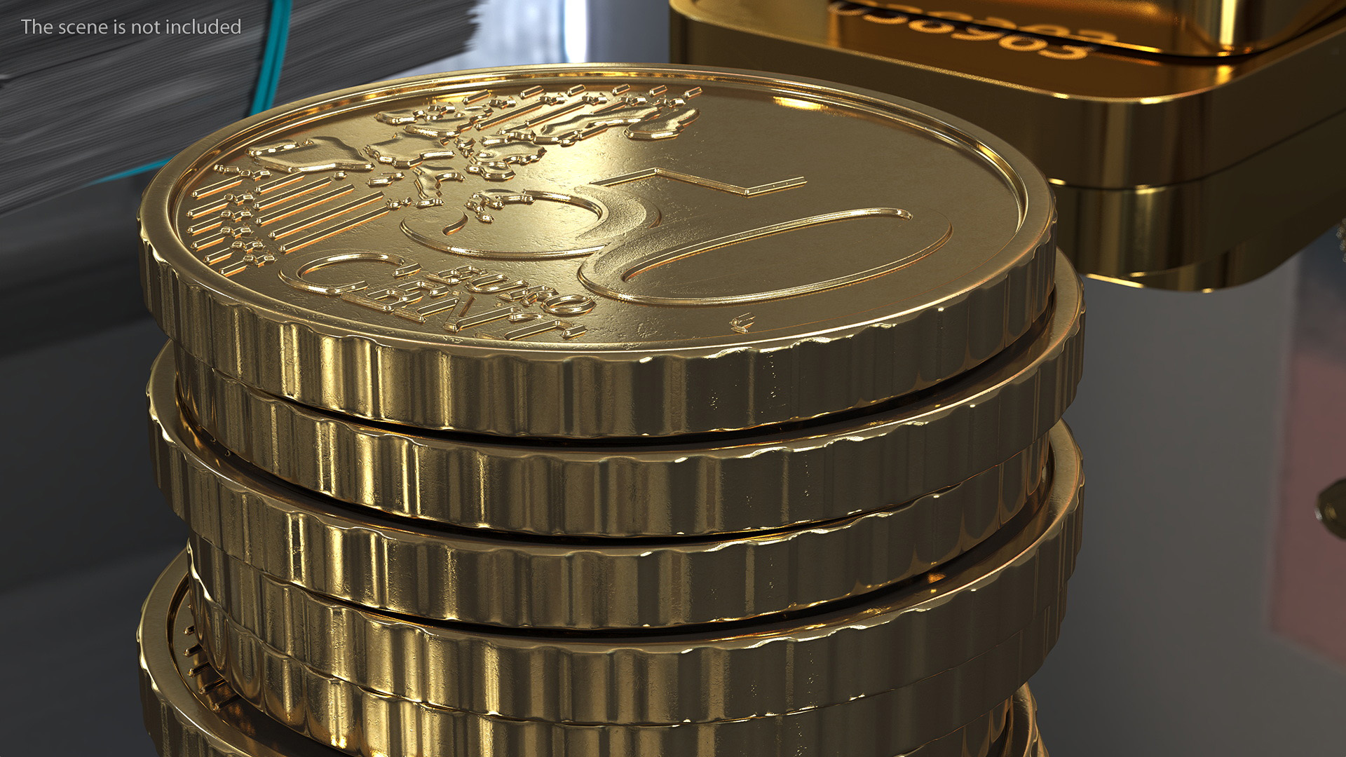 3D Stacked Coins with Letter Cubes