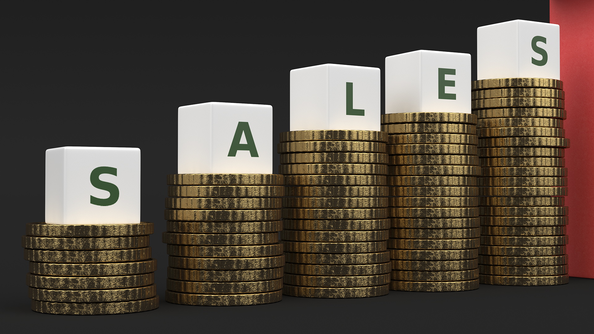 3D Stacked Coins with Letter Cubes