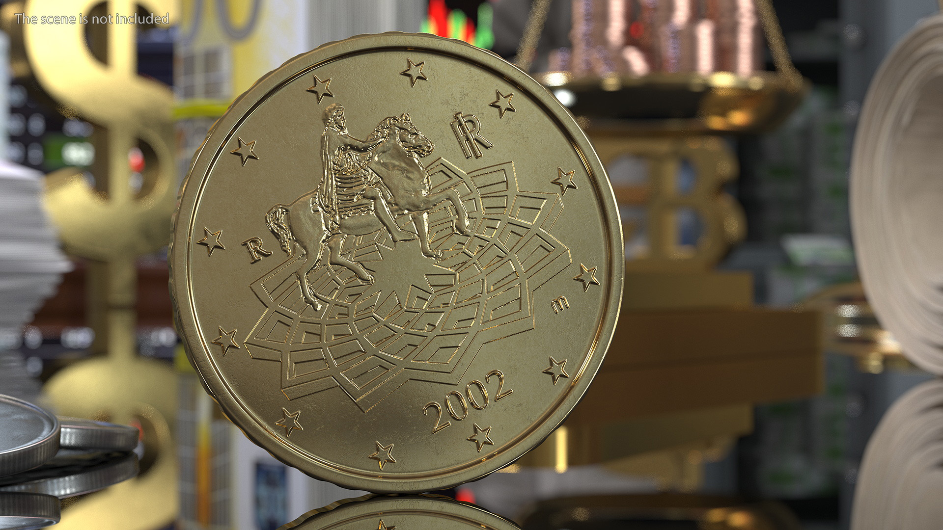 3D Stacked Coins with Letter Cubes