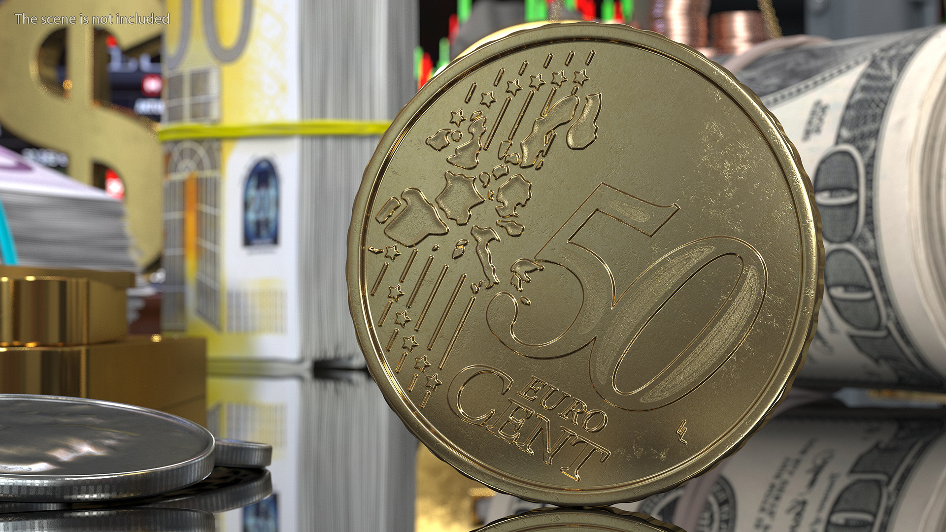 3D Stacked Coins with Letter Cubes