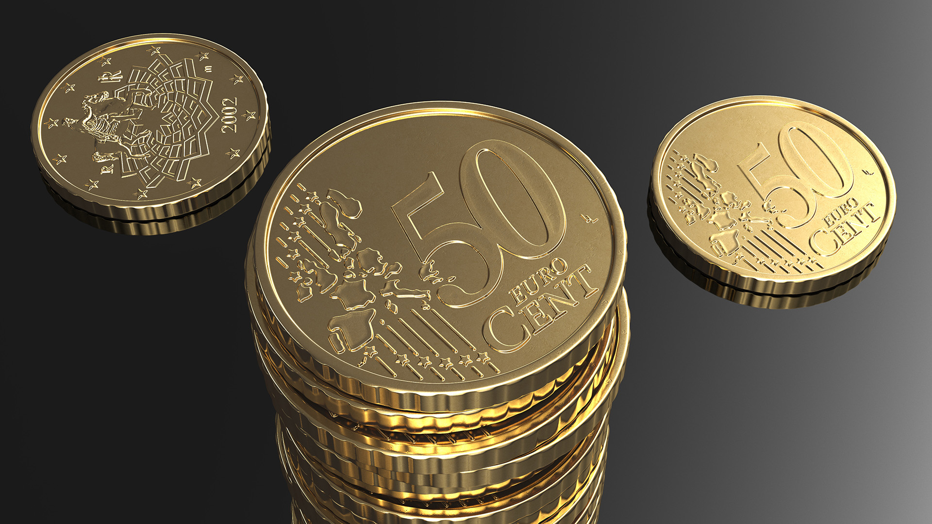 3D Stacked Coins with Letter Cubes