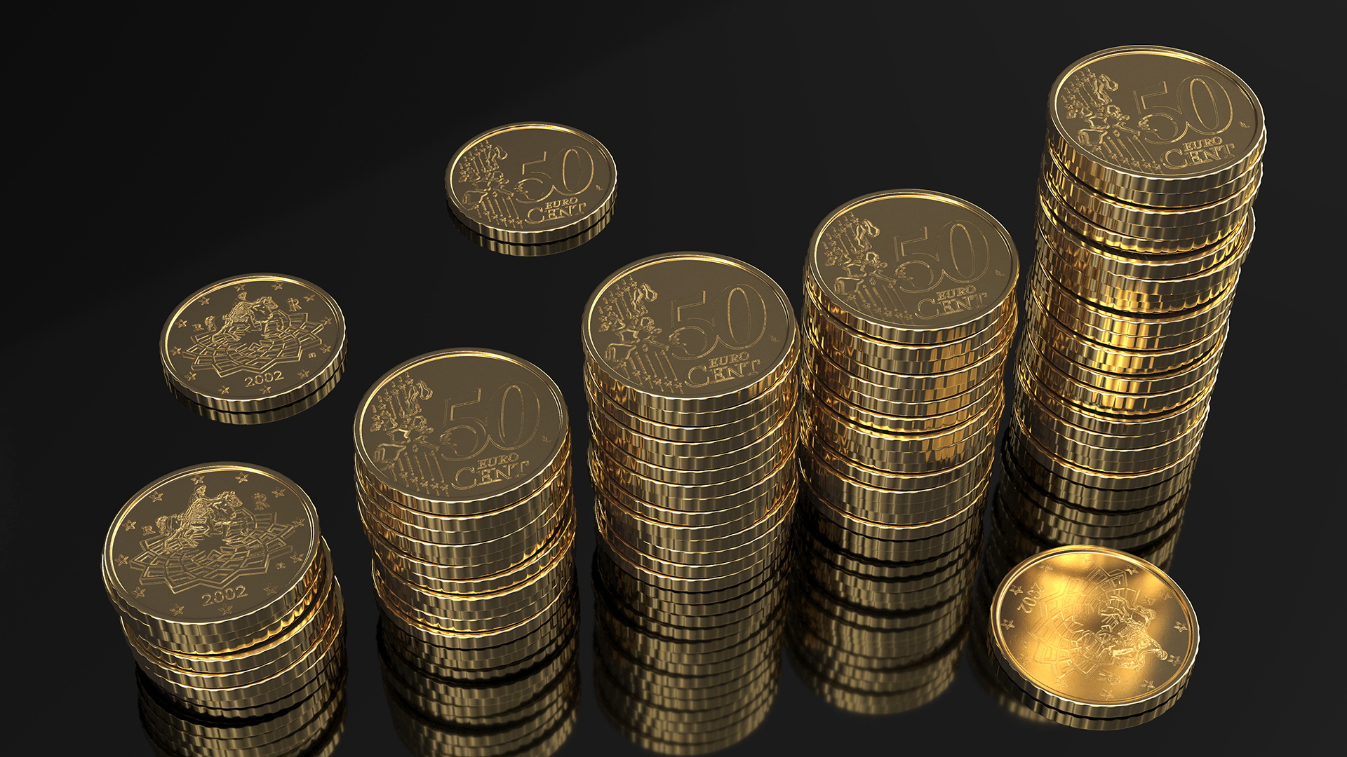 3D Stacked Coins with Letter Cubes