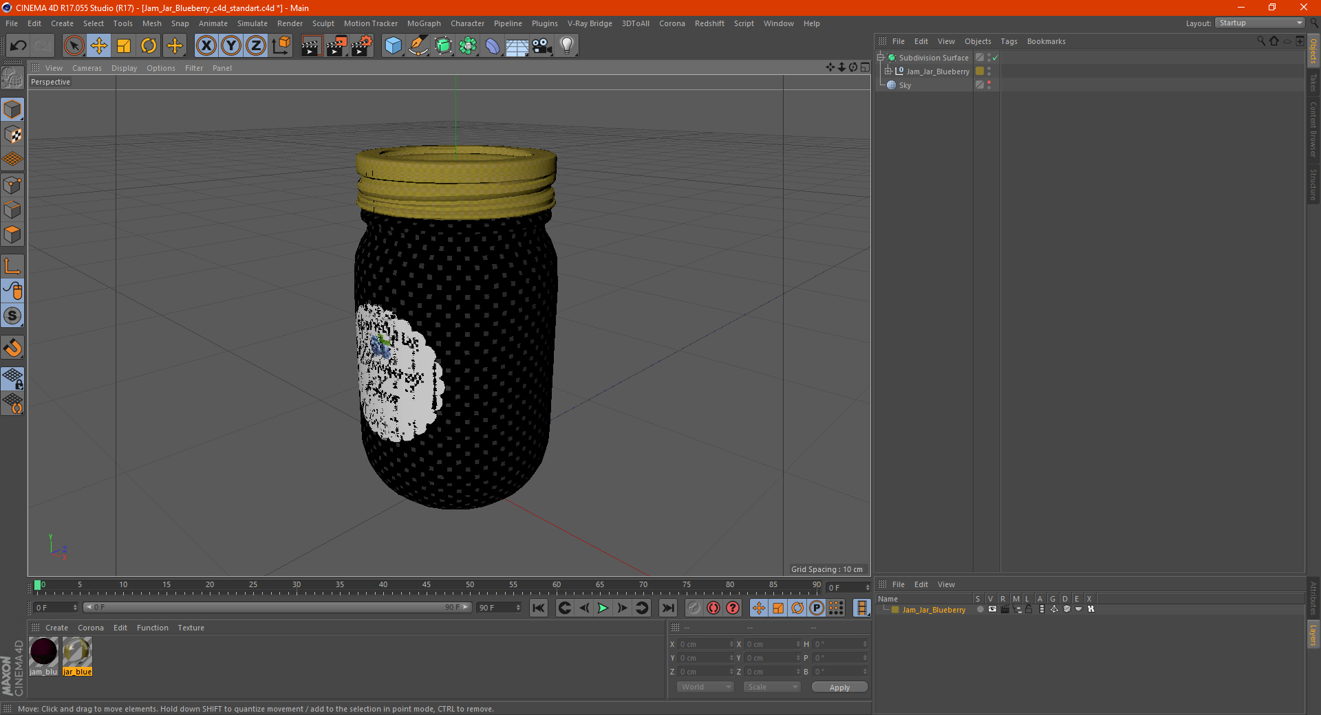 Jam Jar Blueberry 3D