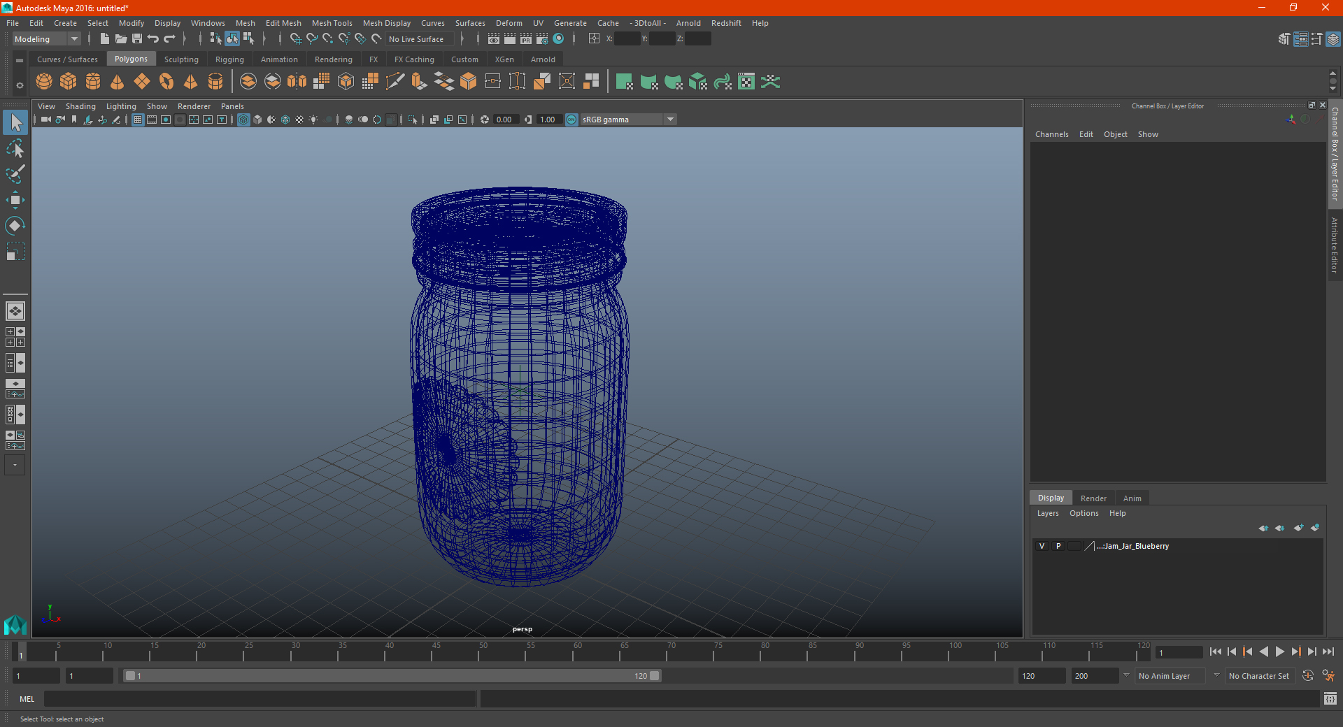 Jam Jar Blueberry 3D