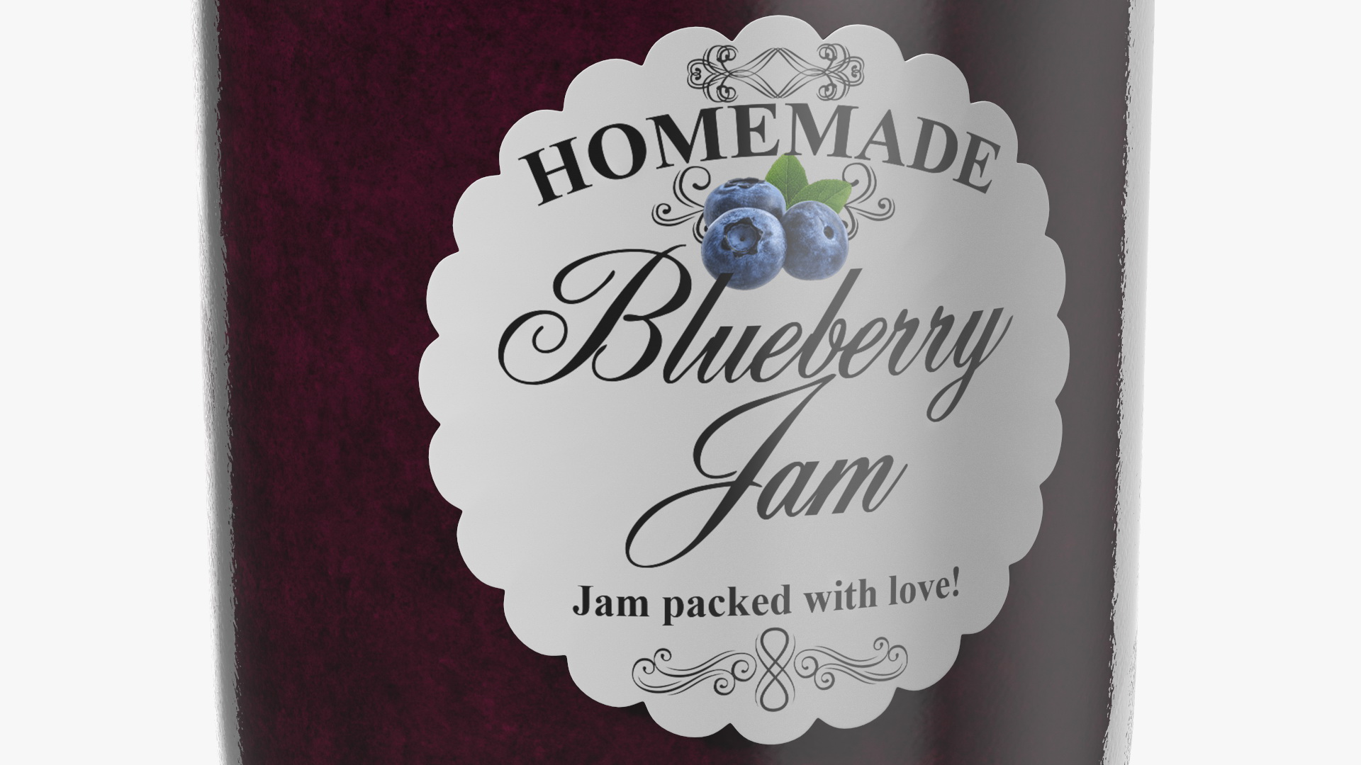 Jam Jar Blueberry 3D