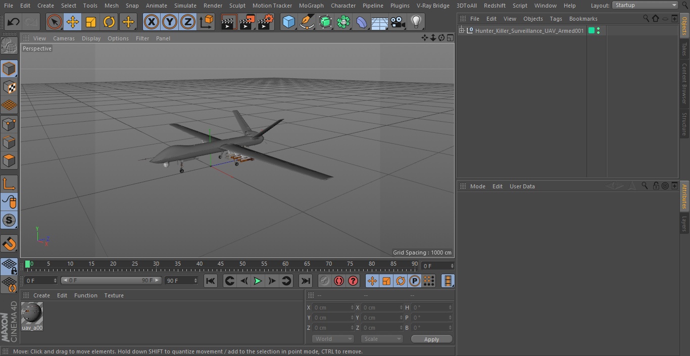3D Hunter Killer Surveillance UAV Armed