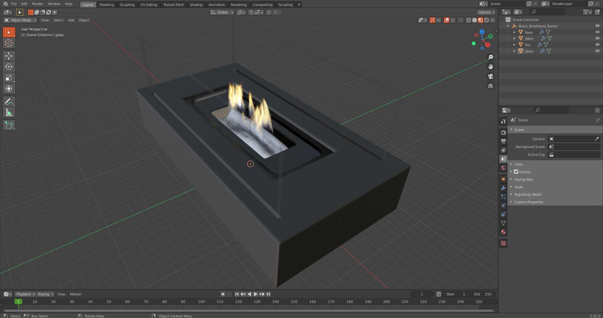 3D Black Bioethanol Burner model