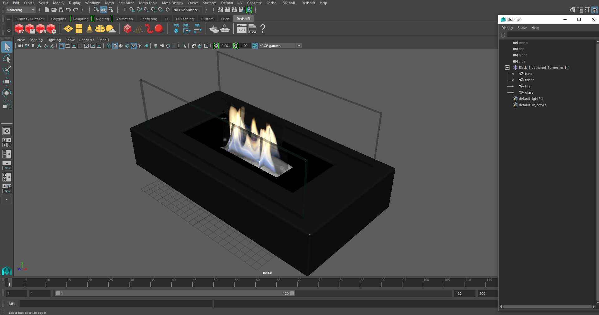 3D Black Bioethanol Burner model