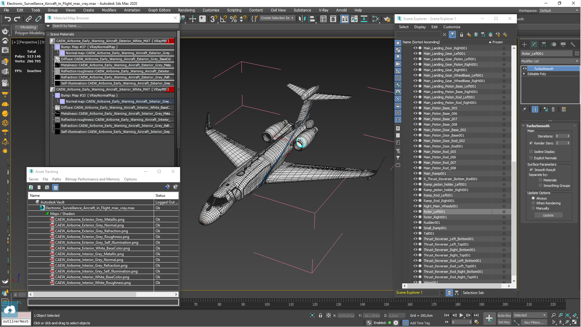 Electronic Surveillance Aircraft in Flight 3D