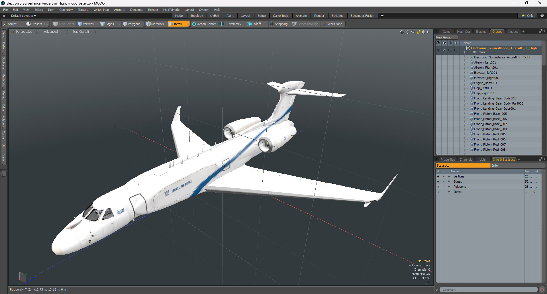 Electronic Surveillance Aircraft in Flight 3D