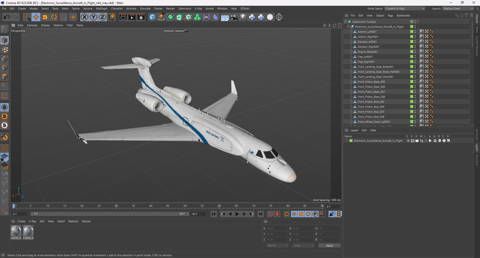 Electronic Surveillance Aircraft in Flight 3D