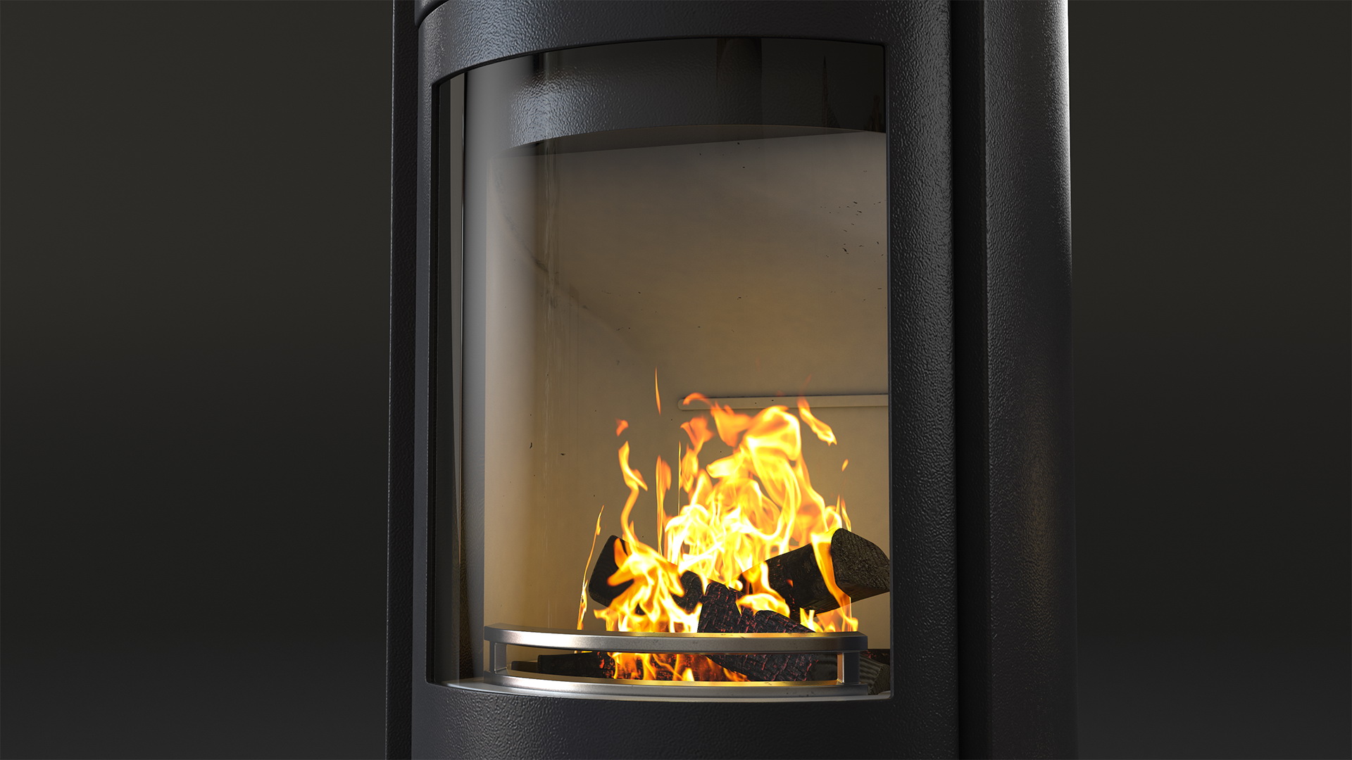 3D Wood Burning Stove Contura 610 Wall Venting model