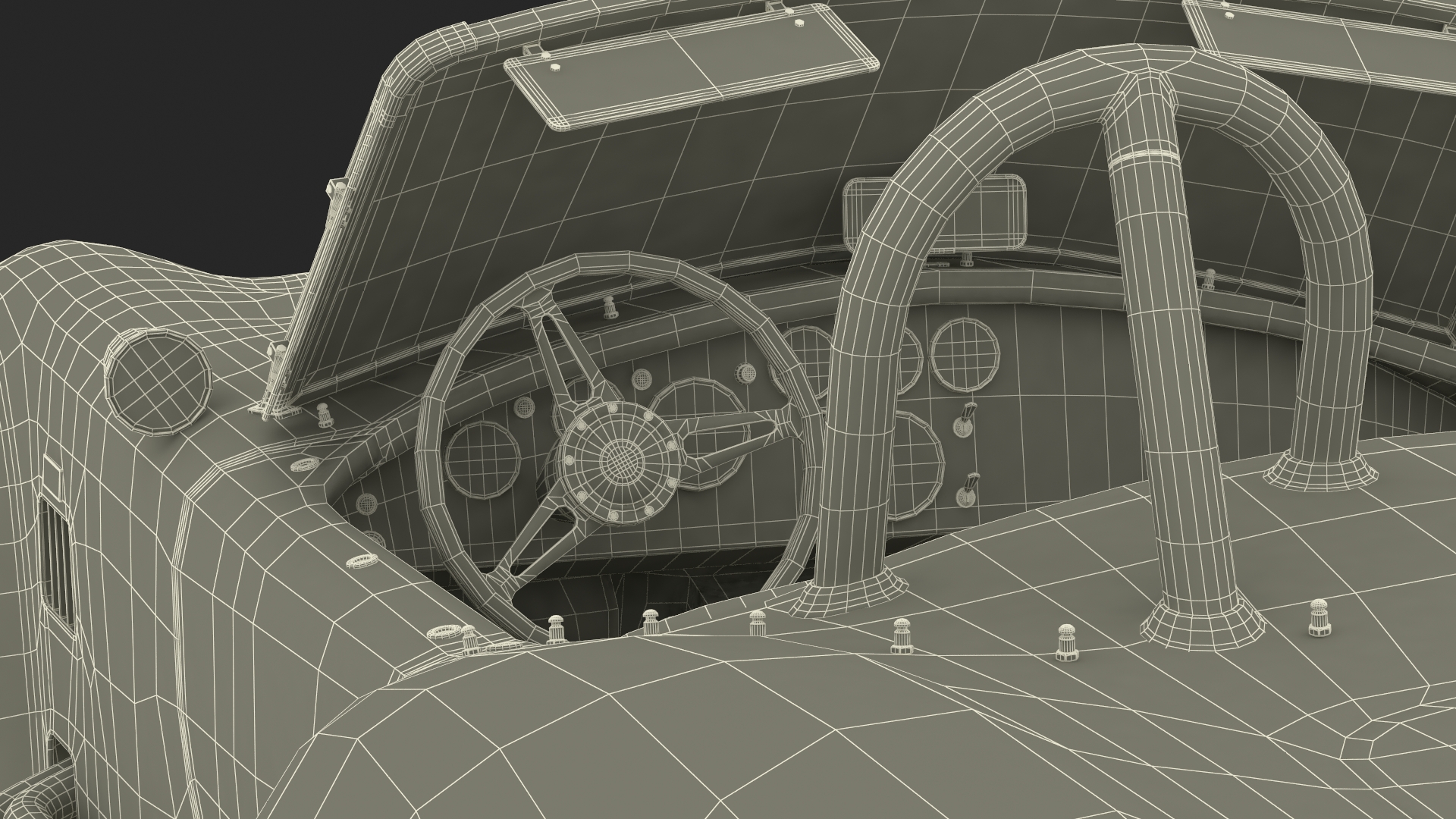 Racing Retro Car White Rigged 3D model