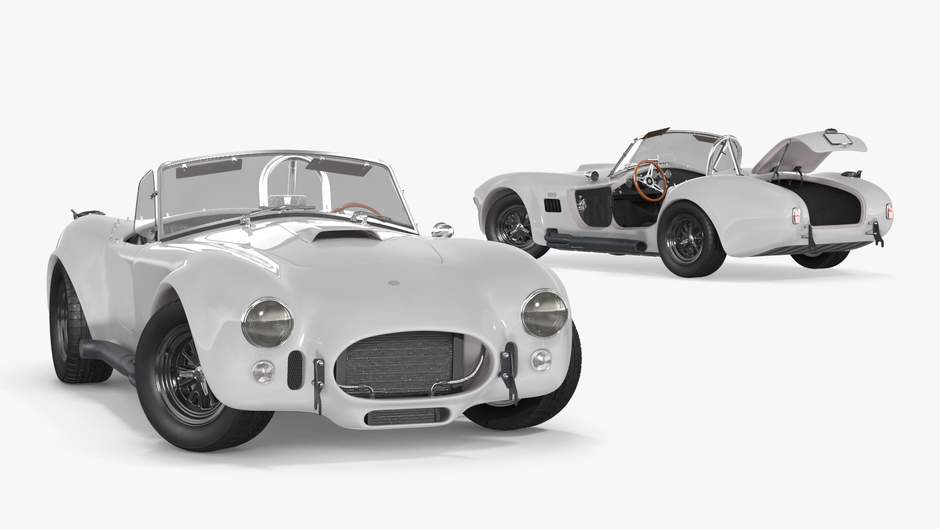 Racing Retro Car White Rigged 3D model
