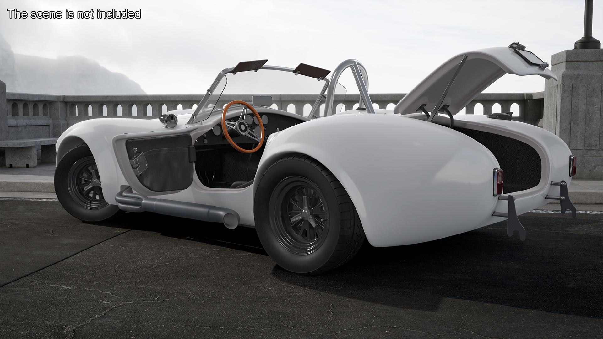 Racing Retro Car White Rigged 3D model