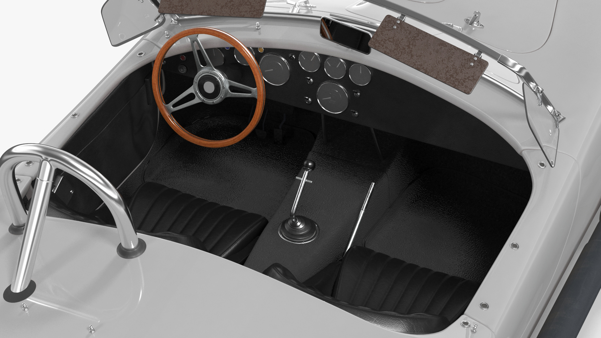 Racing Retro Car White Rigged 3D model