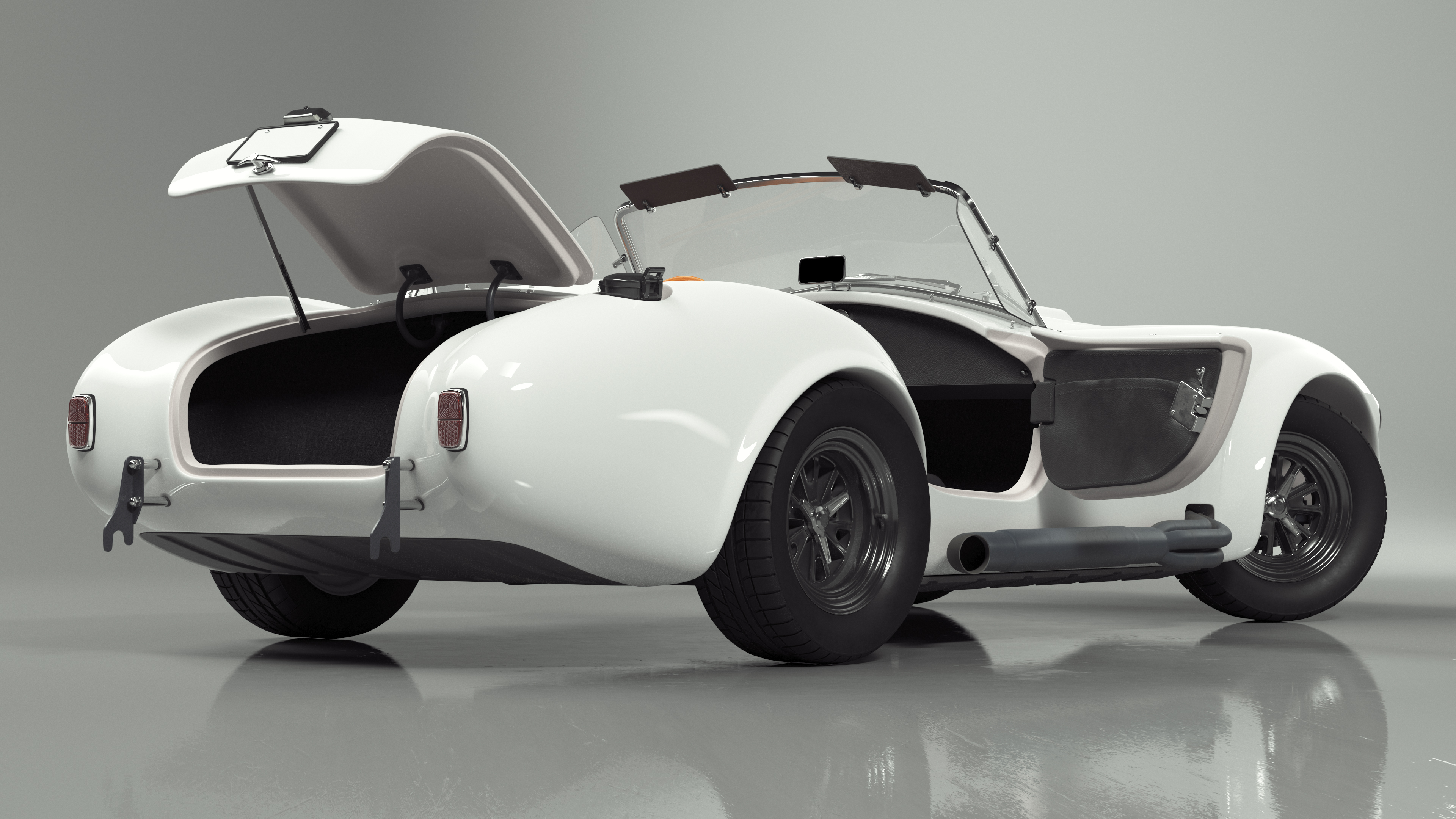 Racing Retro Car White Rigged 3D model