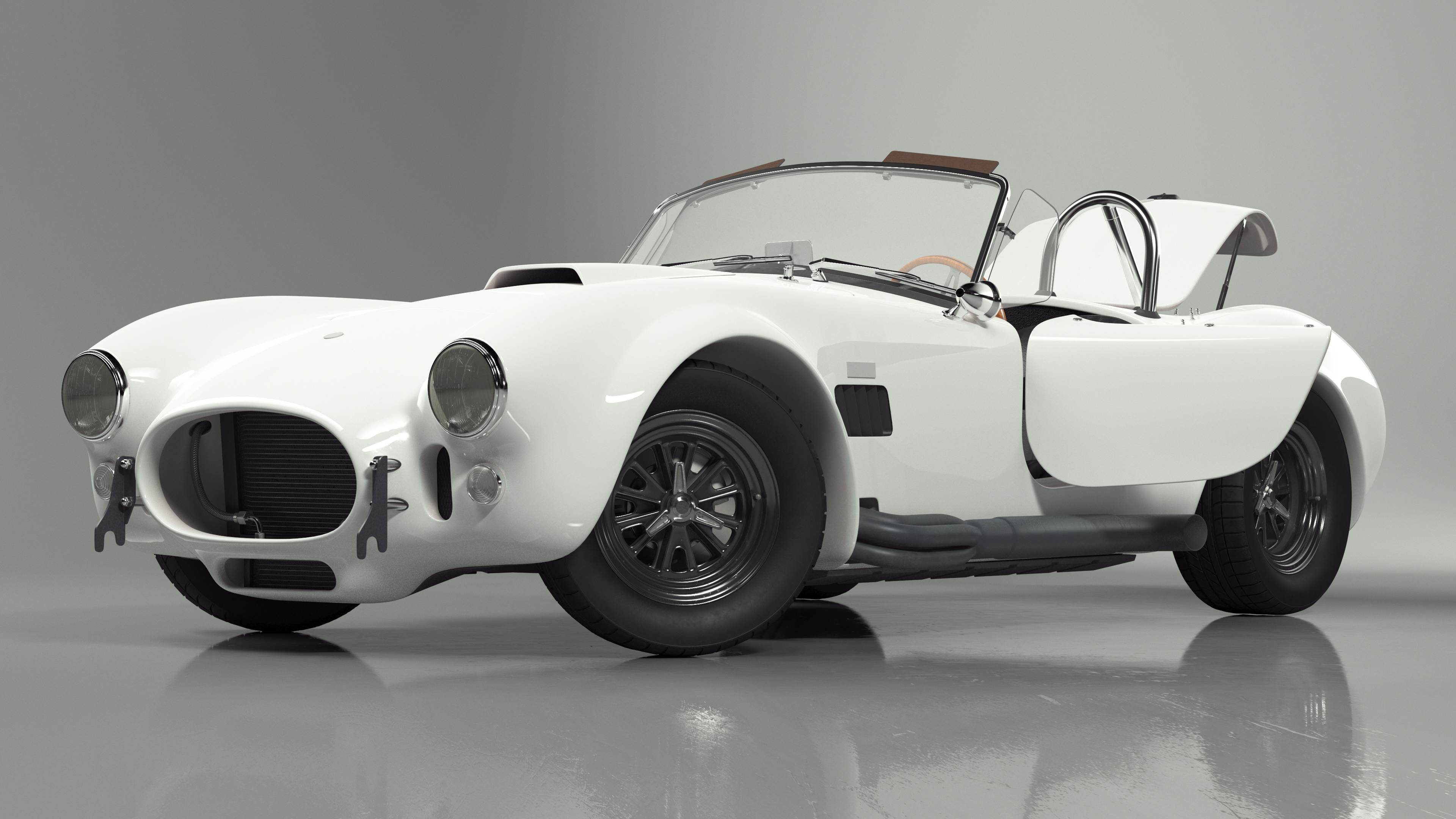 Racing Retro Car White Rigged 3D model