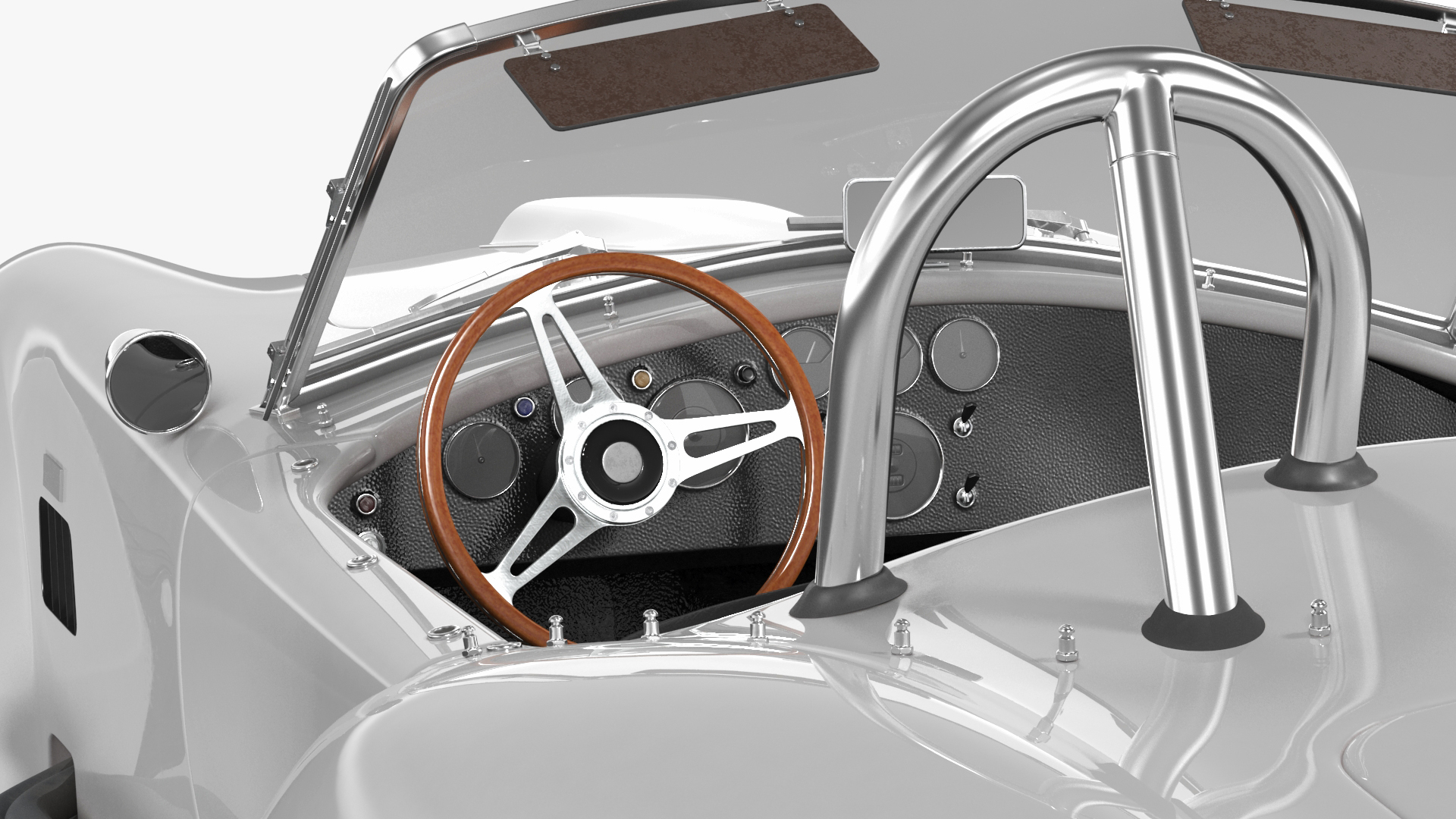 Racing Retro Car White Rigged 3D model