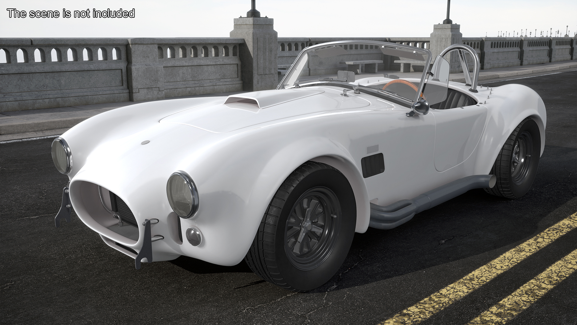Racing Retro Car White Rigged 3D model