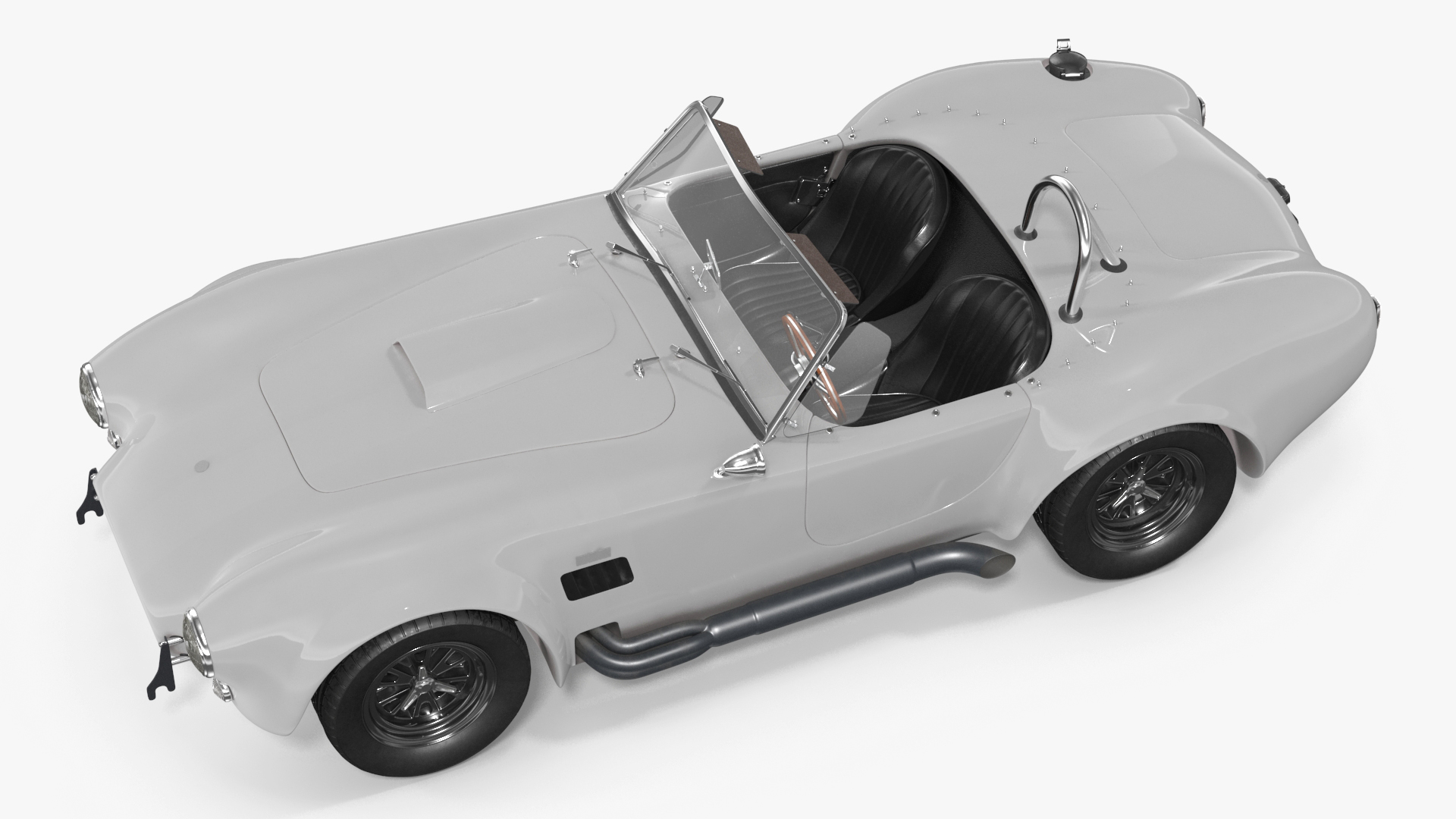 Racing Retro Car White Rigged 3D model