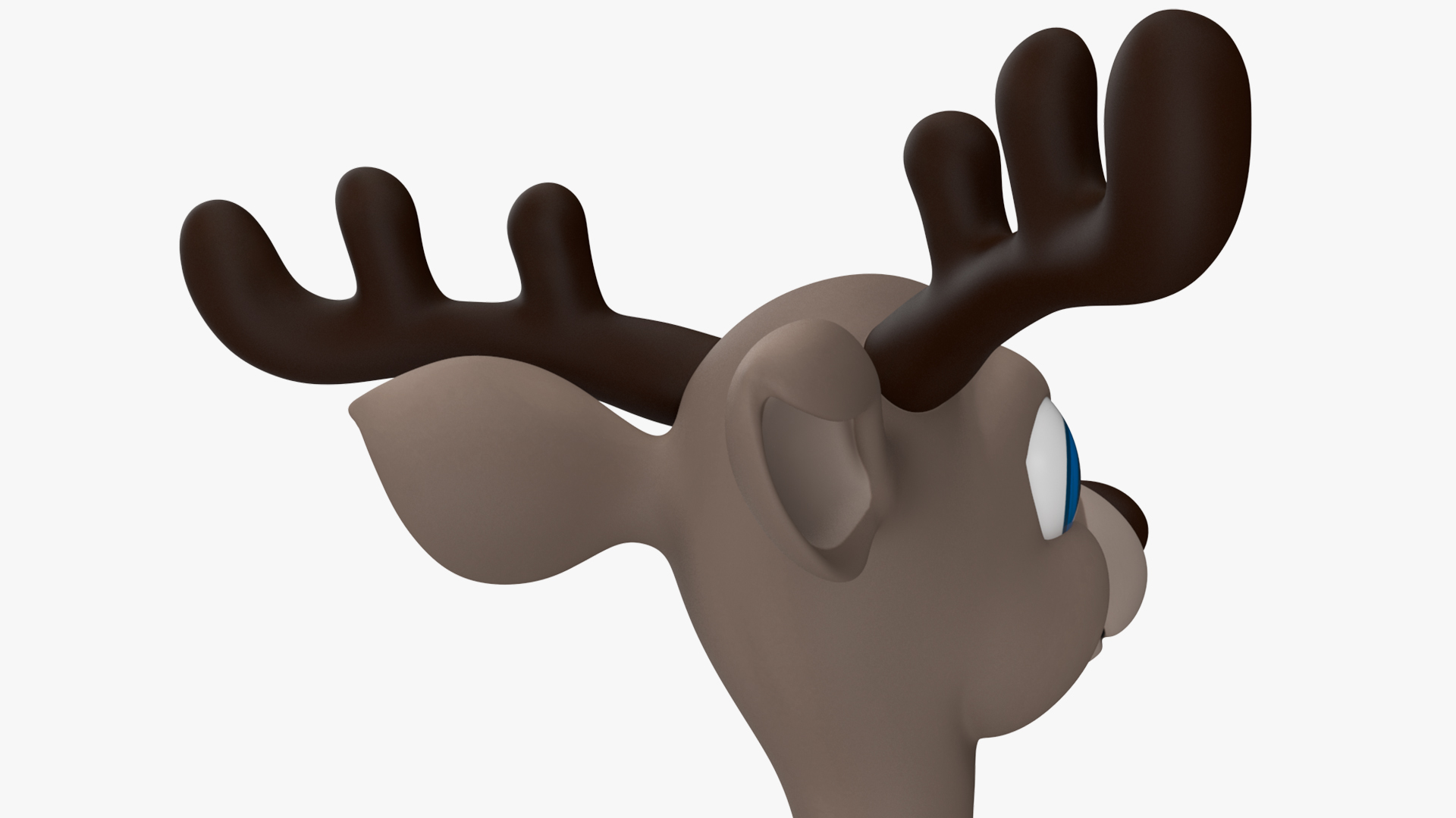 3D Grey Cartoon Deer Rigged for Maya model