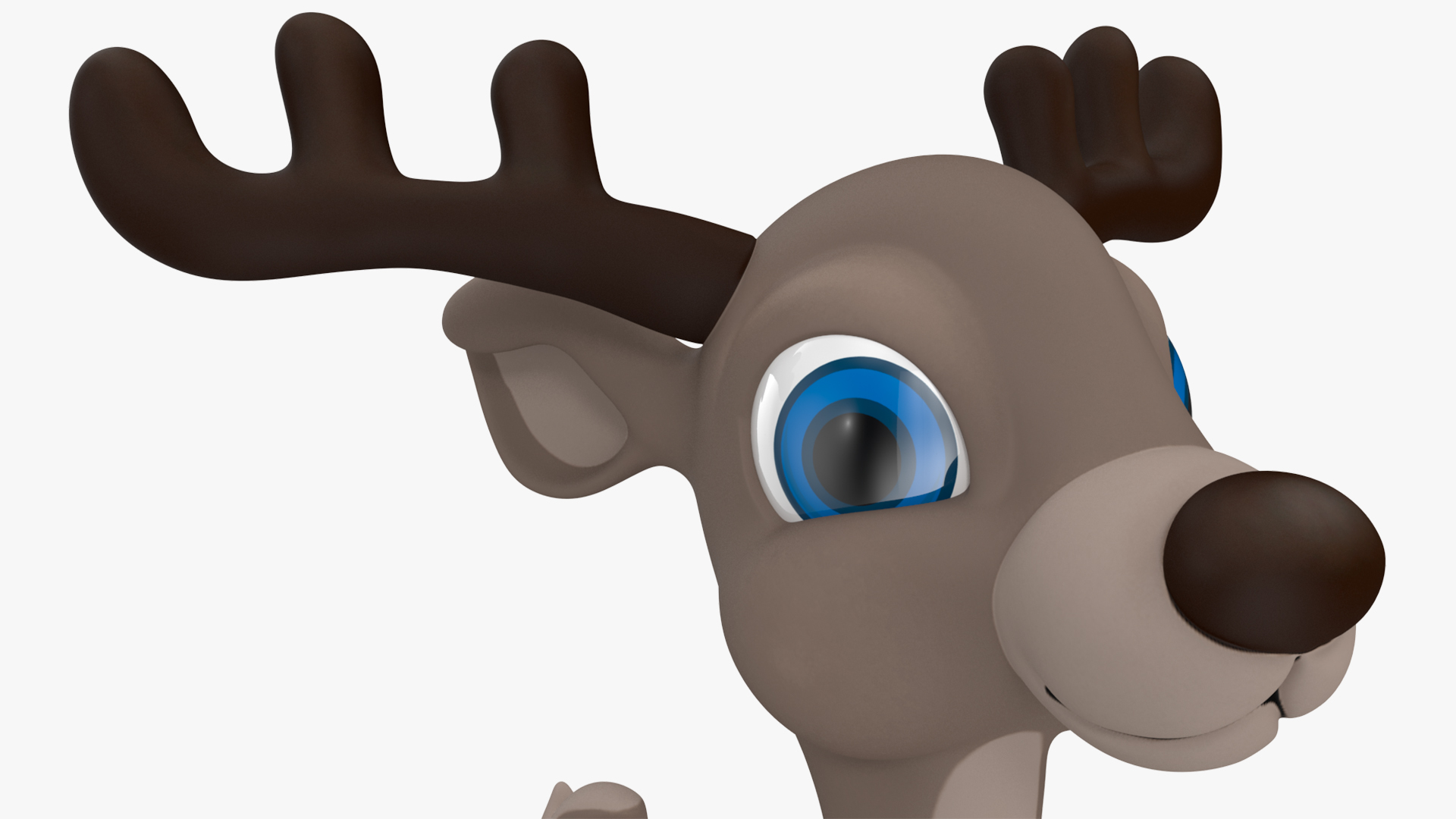 3D Grey Cartoon Deer Rigged for Maya model