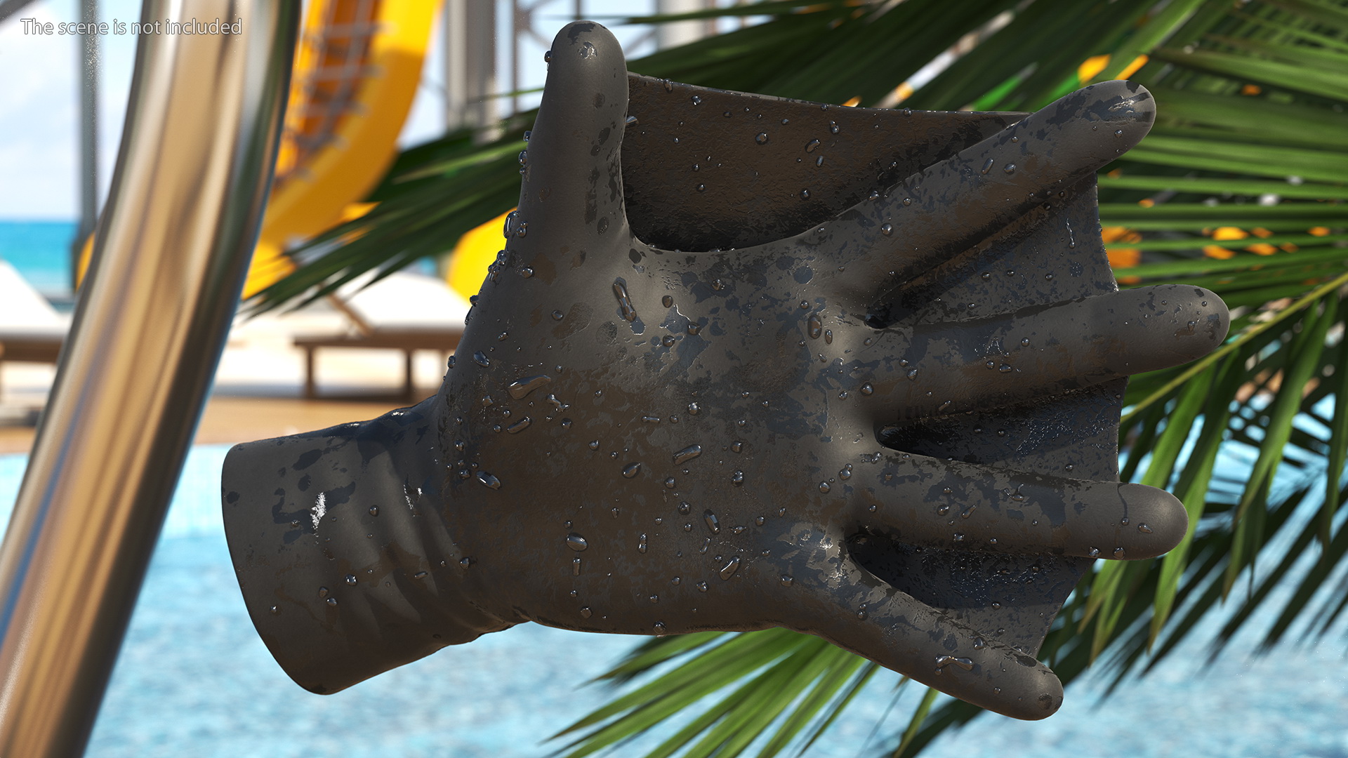 3D model Darkfin Webbed Power Swimming Gloves Wet