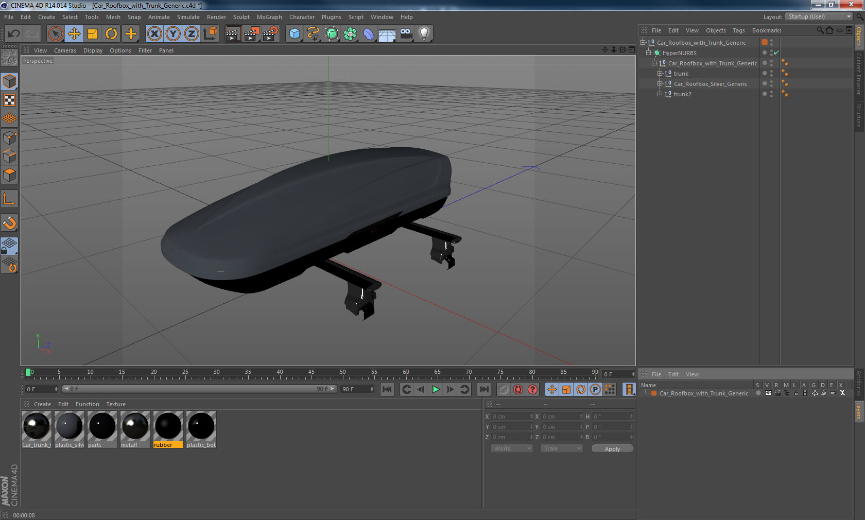 3D model Car Roofbox with Trunk Generic