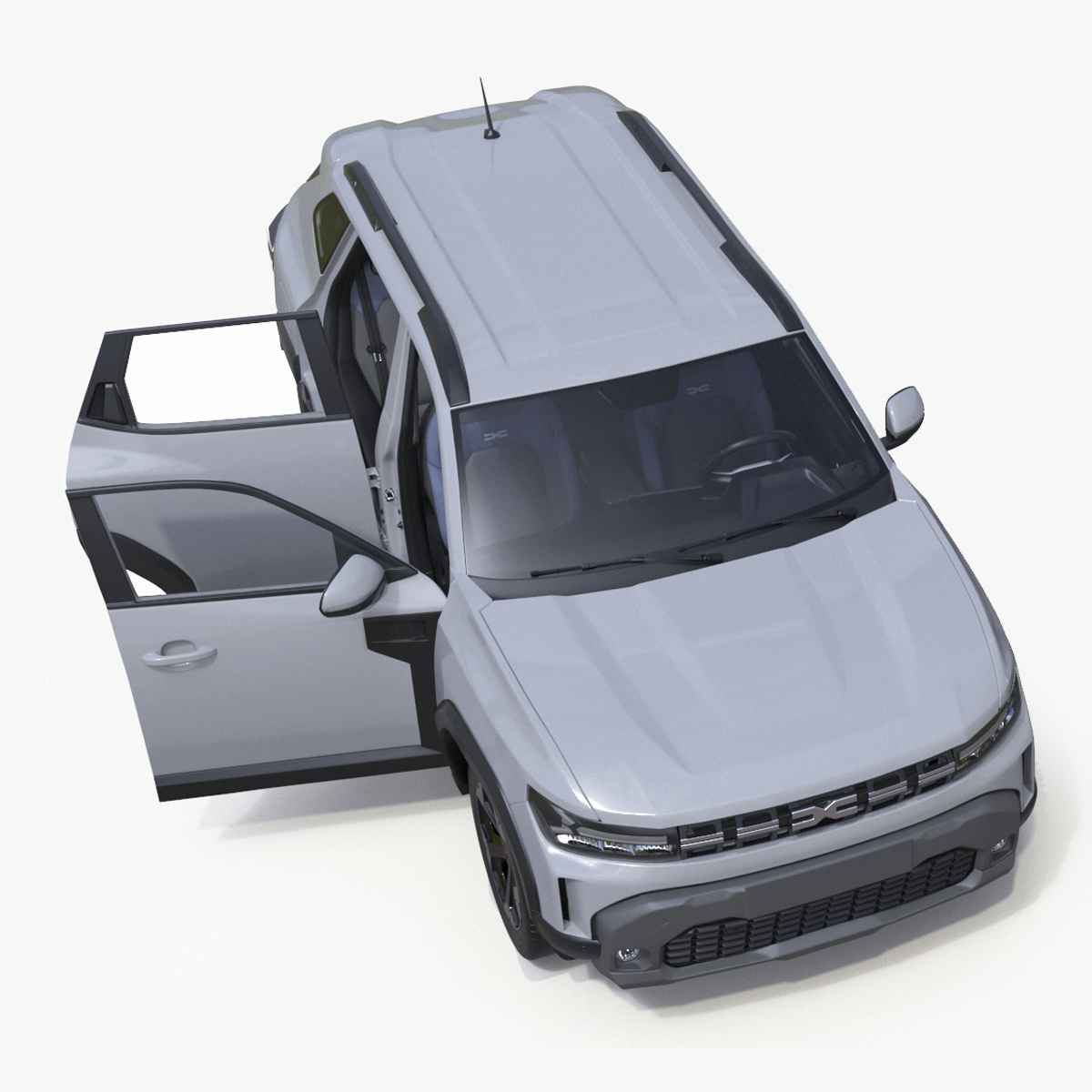 3D model Dacia Duster 2024 Crossover White Rigged