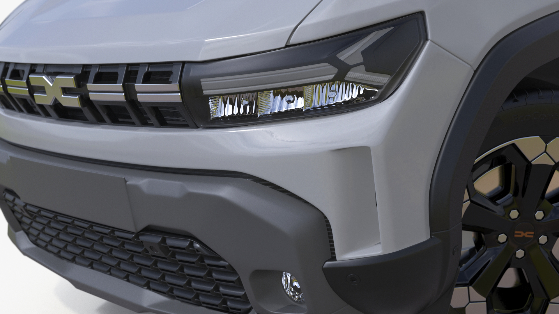 3D model Dacia Duster 2024 Crossover White Rigged
