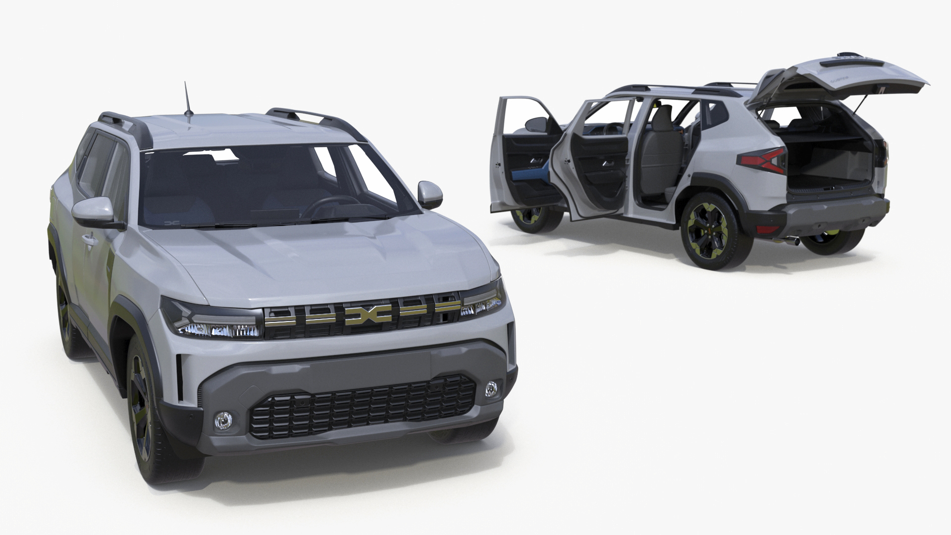 3D model Dacia Duster 2024 Crossover White Rigged