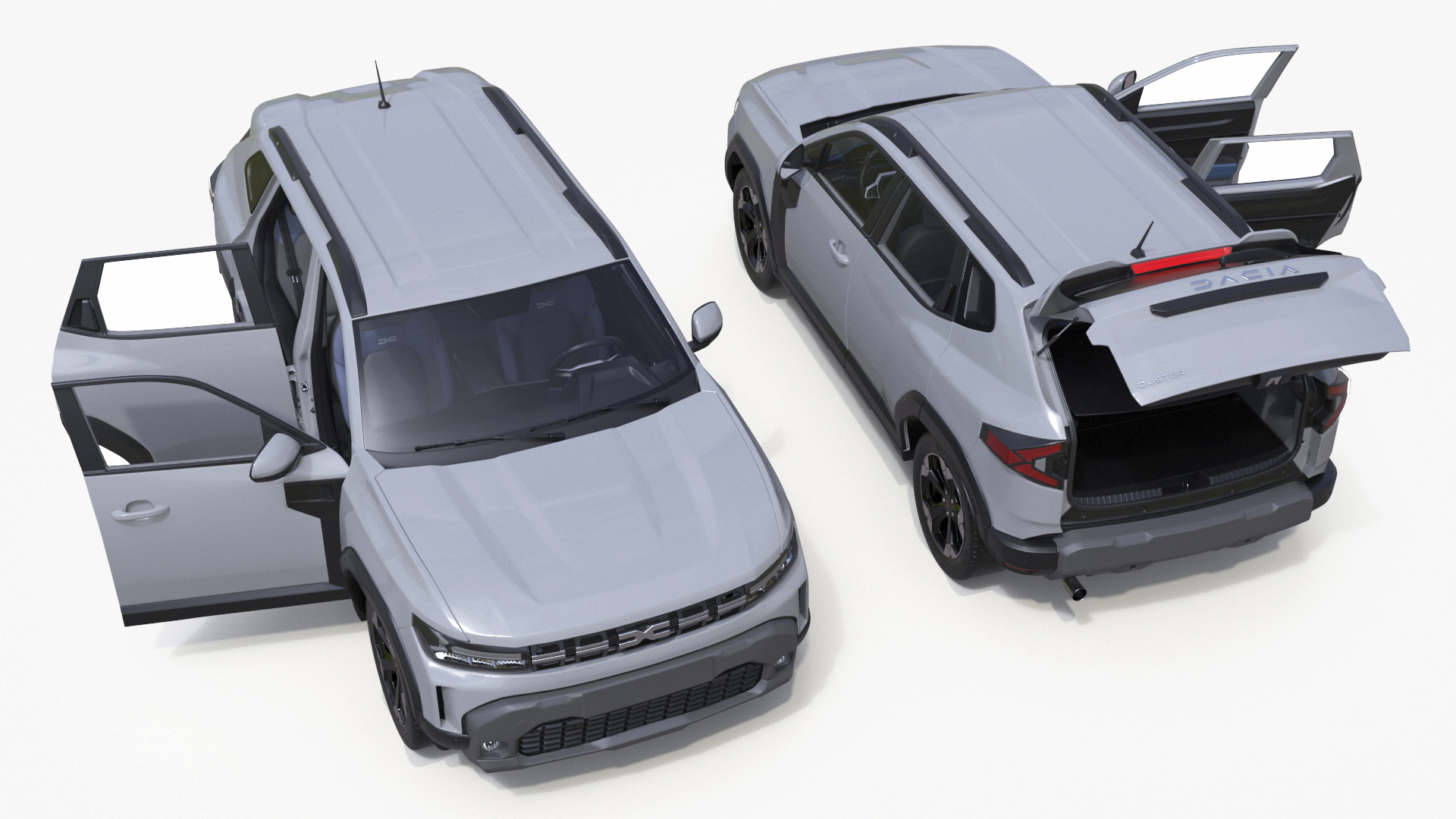 3D model Dacia Duster 2024 Crossover White Rigged