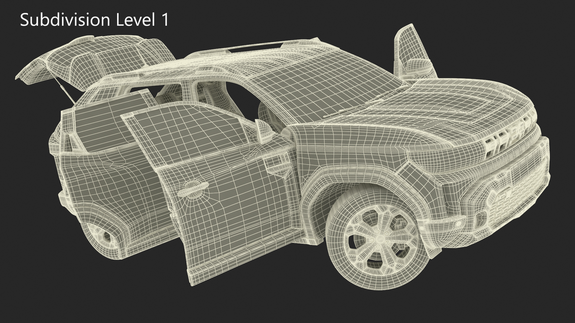 3D model Dacia Duster 2024 Crossover White Rigged