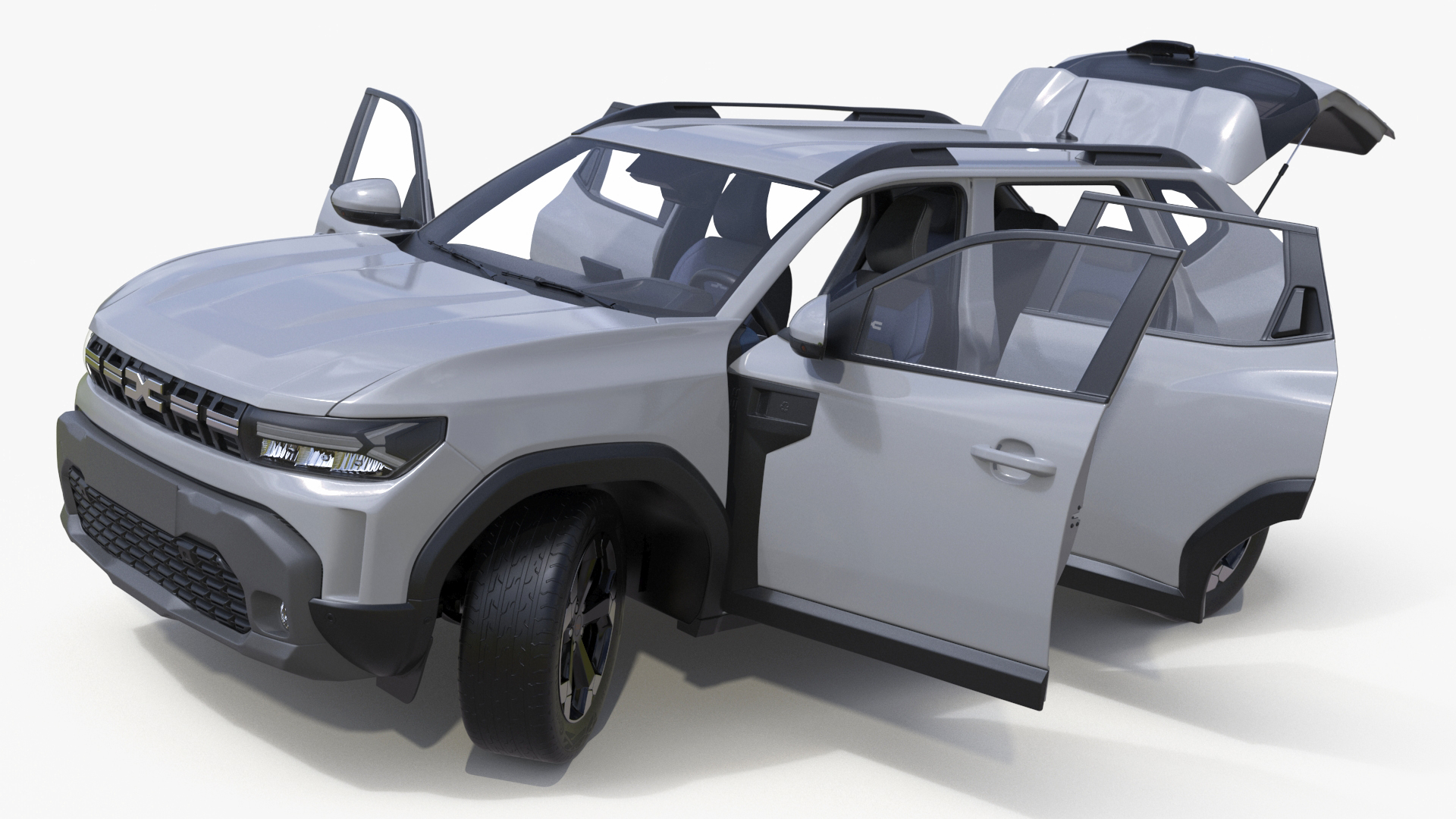 3D model Dacia Duster 2024 Crossover White Rigged