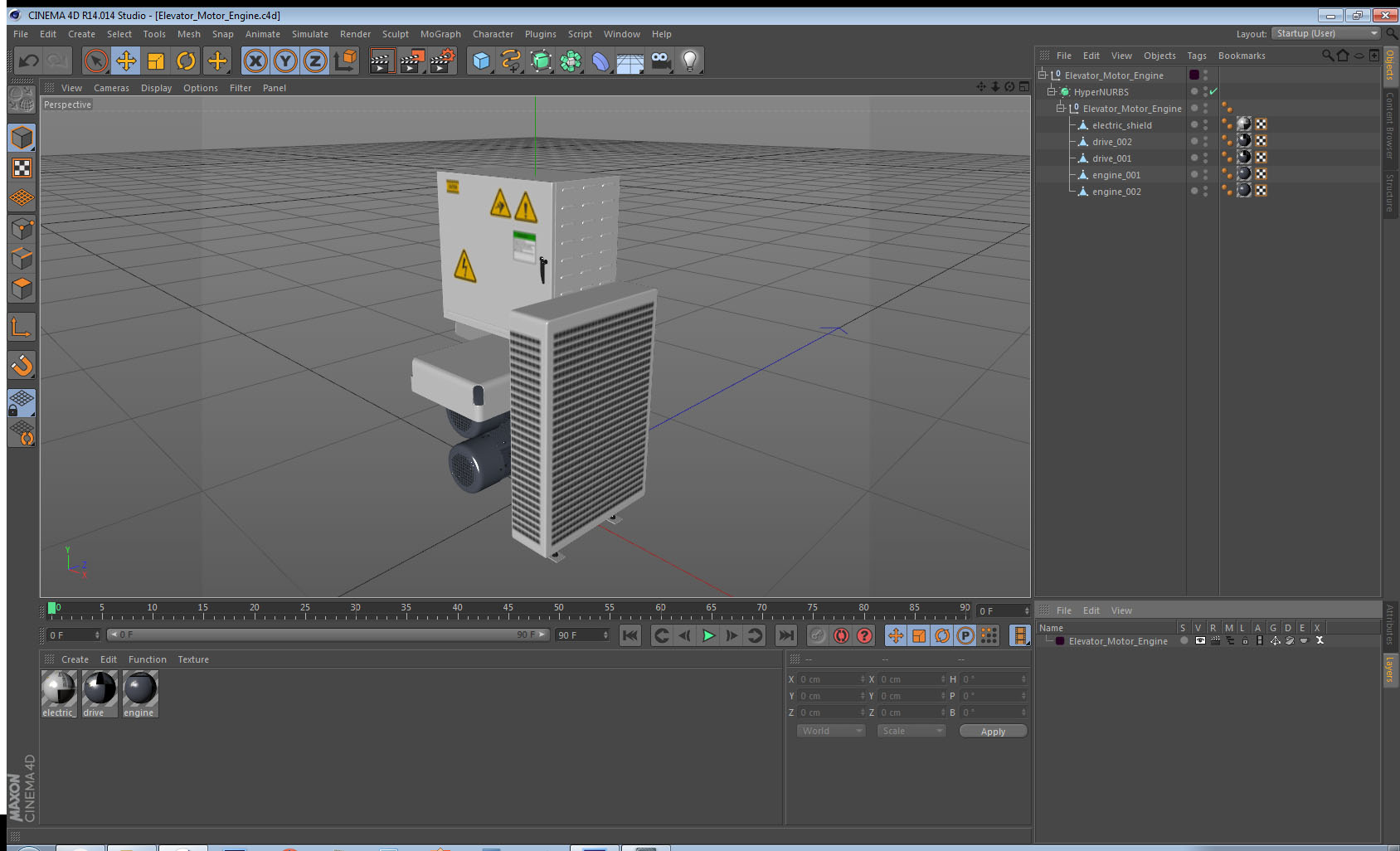 3D Elevator Motor Engine