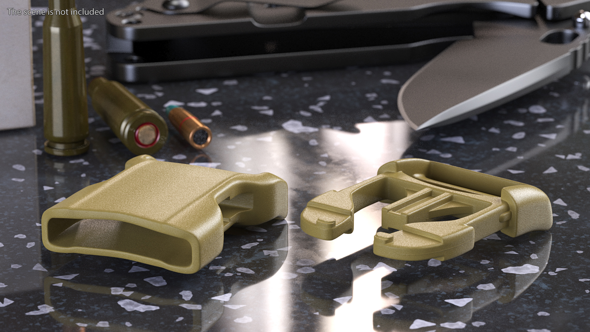 3D Contoured Side Release Plastic Buckle Khaki model