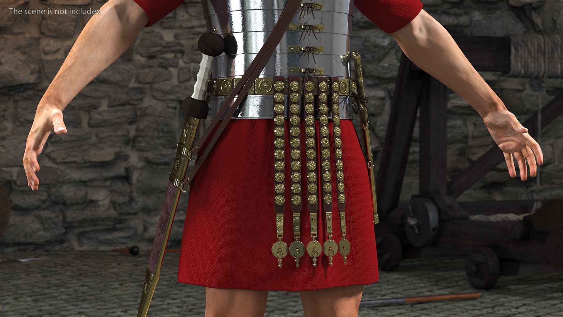3D Roman Belt with Pugio Dagger model