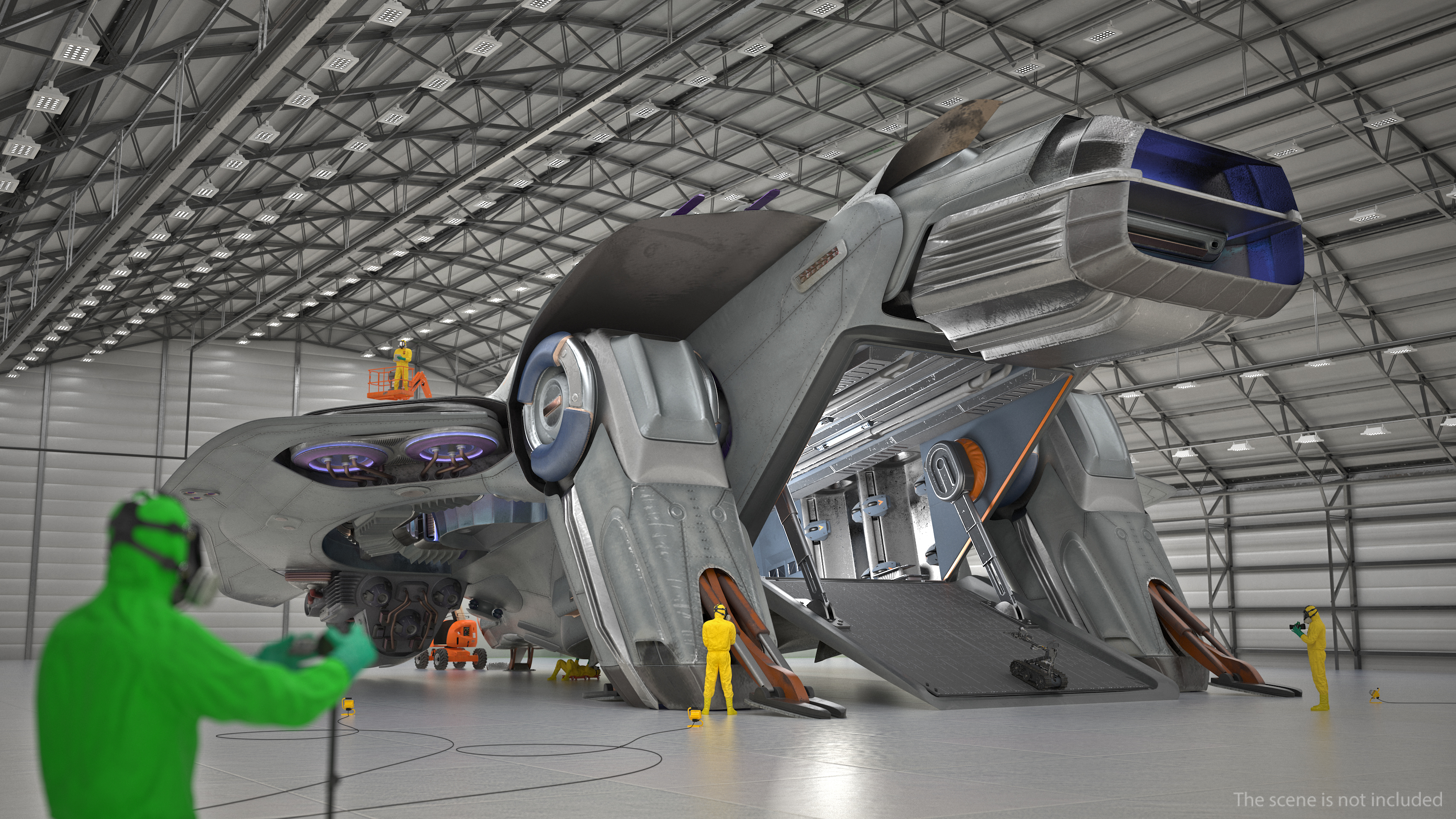 Sci Fi Dropship Landing Position 3D
